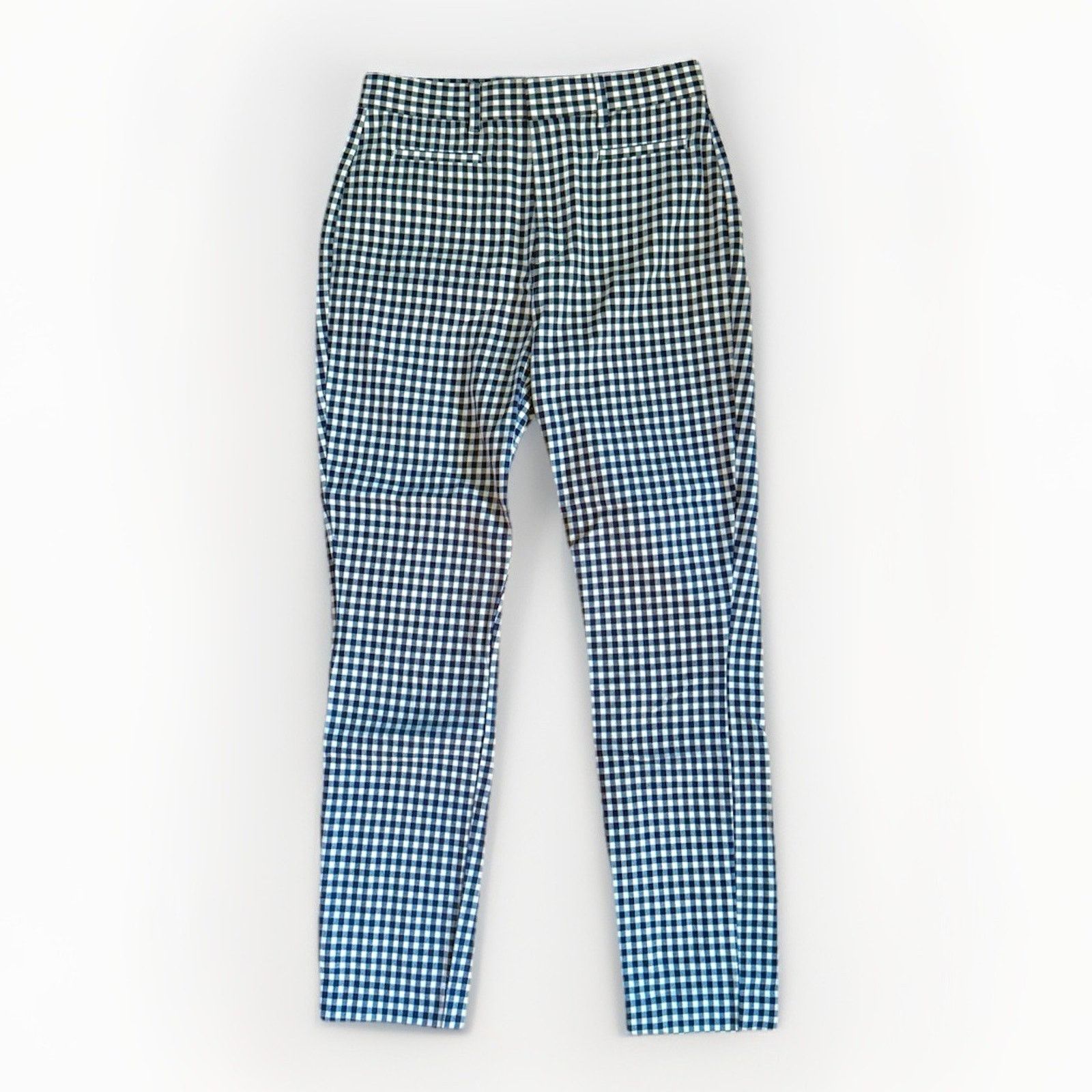 Gap GAP Mid Rise Skinny Ankle Pants Navy Gingham Stretch 2 Size 26" / US 2 / IT 38 - 1 Thumbnail