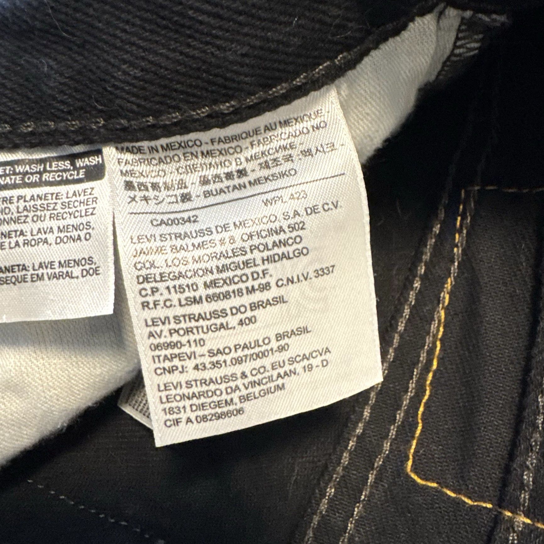 Levi's Levi's 505 Jeans Mens Regular Fit Denim Black 33x30 Size US 33 - 4 Thumbnail