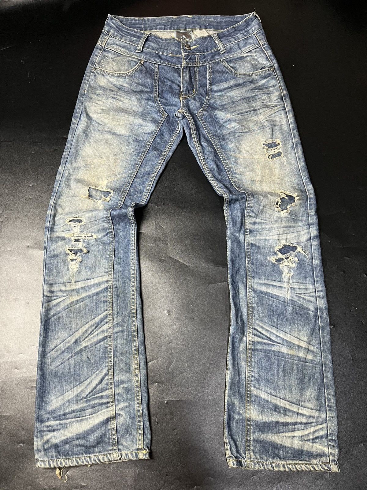 Hysteric Glamour japanese Jesus is love flare double knee jeans fading Size US 32 / EU 48 - 1 Thumbnail