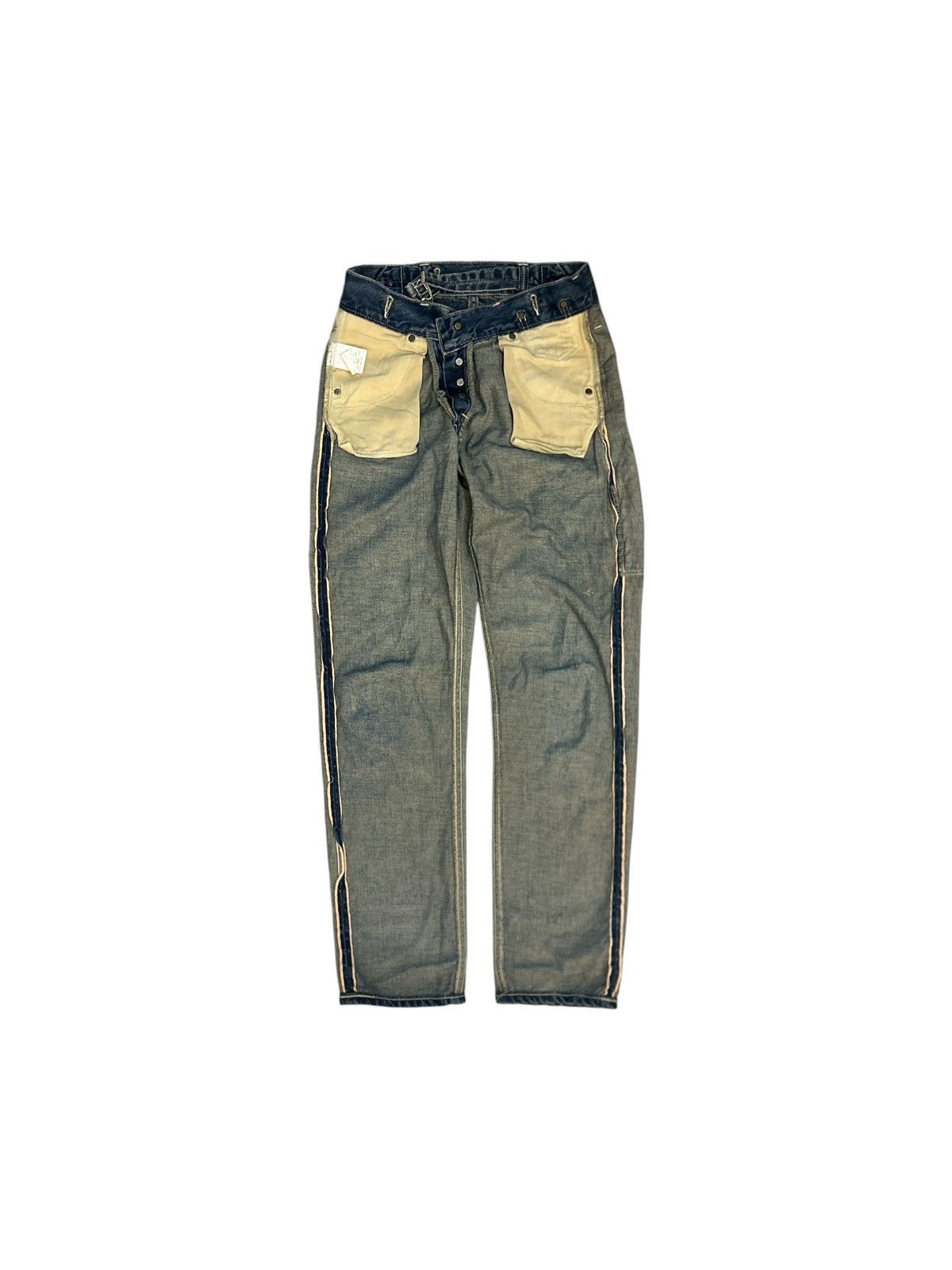 Johnbull 🔥Johnbull Japan Distressed Selvedge Carpenter Denim Jeans Size US 29 - 4 Thumbnail