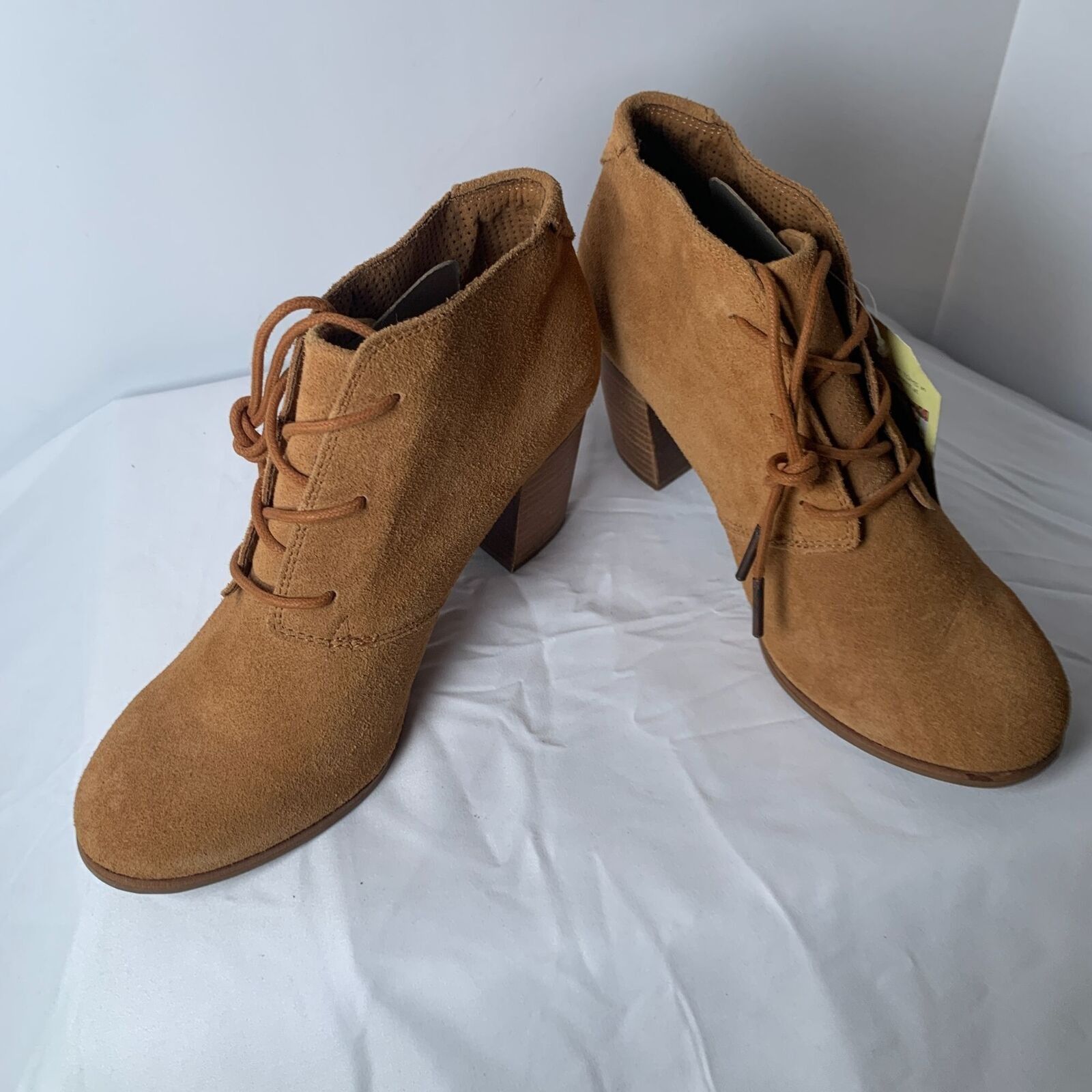 Toms Toms Women Chestnut Lunata Lace Up Suede Heeled Booties Boot Size US 9 / IT 39 - 2 Thumbnail