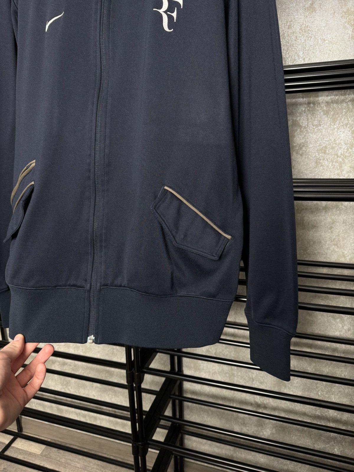 Nike Roger Federer Nike Dri Fit Dark Blue Tennis Full Zip Jacket Size US XL / EU 56 / 4 - 4 Thumbnail