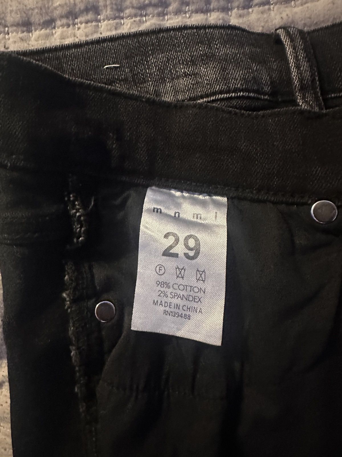 MNML MNML Skinny Stacked Denim - Black Size US 29 - 3 Thumbnail