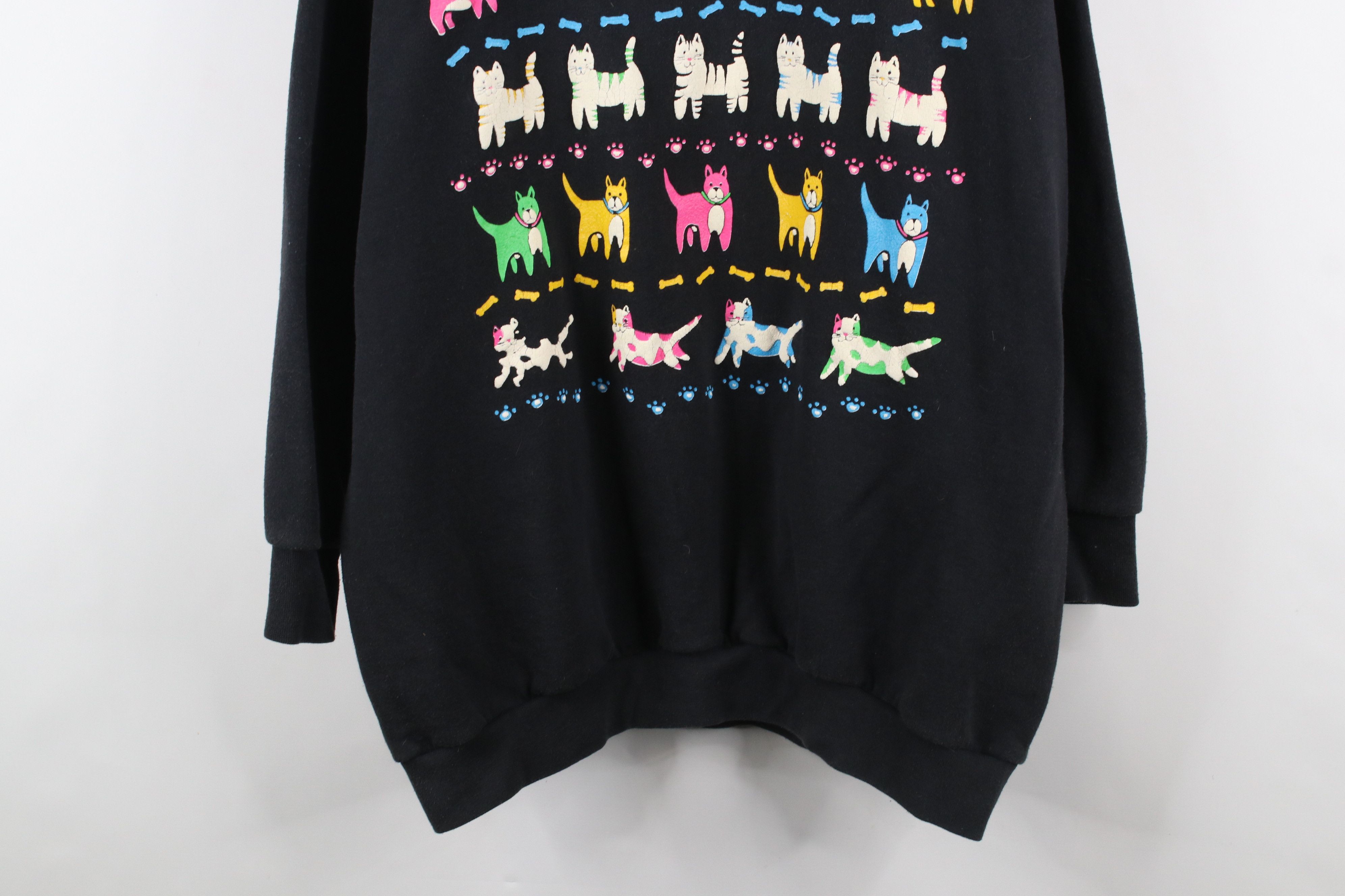 Vintage Vintage 90s Streetwear Cat Kitten Dog Crewneck Sweatshirt Size 3XL / US 20-22 - 3 Thumbnail