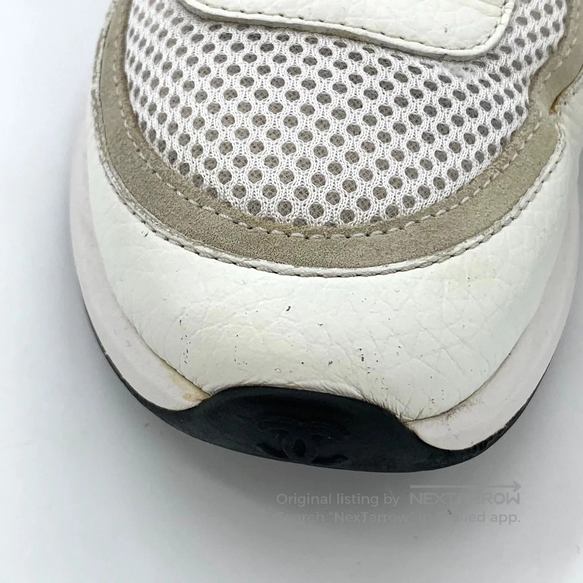 Chanel Chanel White Logo Mesh Leather Sneakers. Size US 7.5 / EU 40-41 - 9 Thumbnail