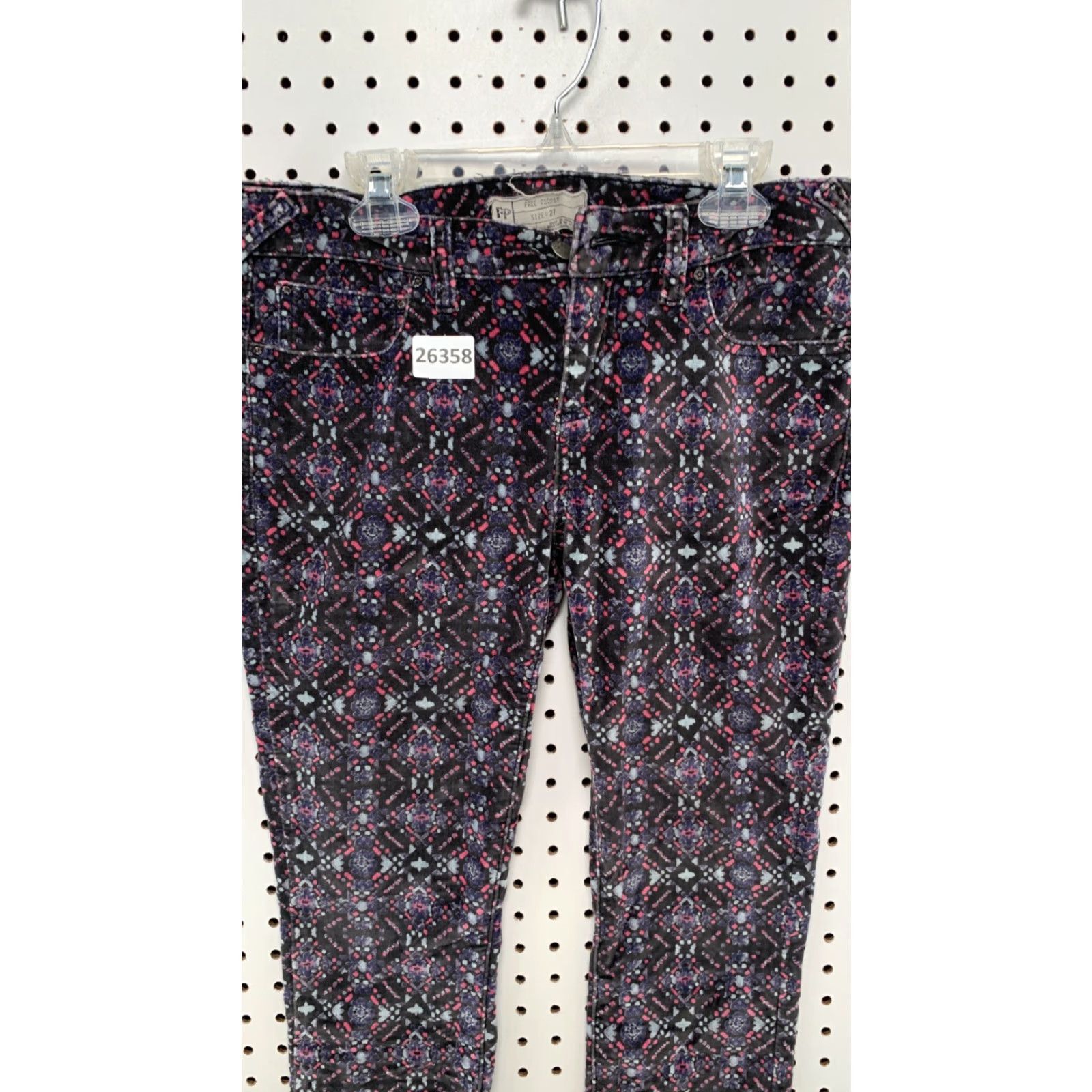 Free People Free People Velvet Velour Skinny Pants Womens 27 Regular 31x26 Multicolor Polka Dot Adult Womens Pants 90s Theme Size 27" / US 4 / IT 40 - 2 Thumbnail