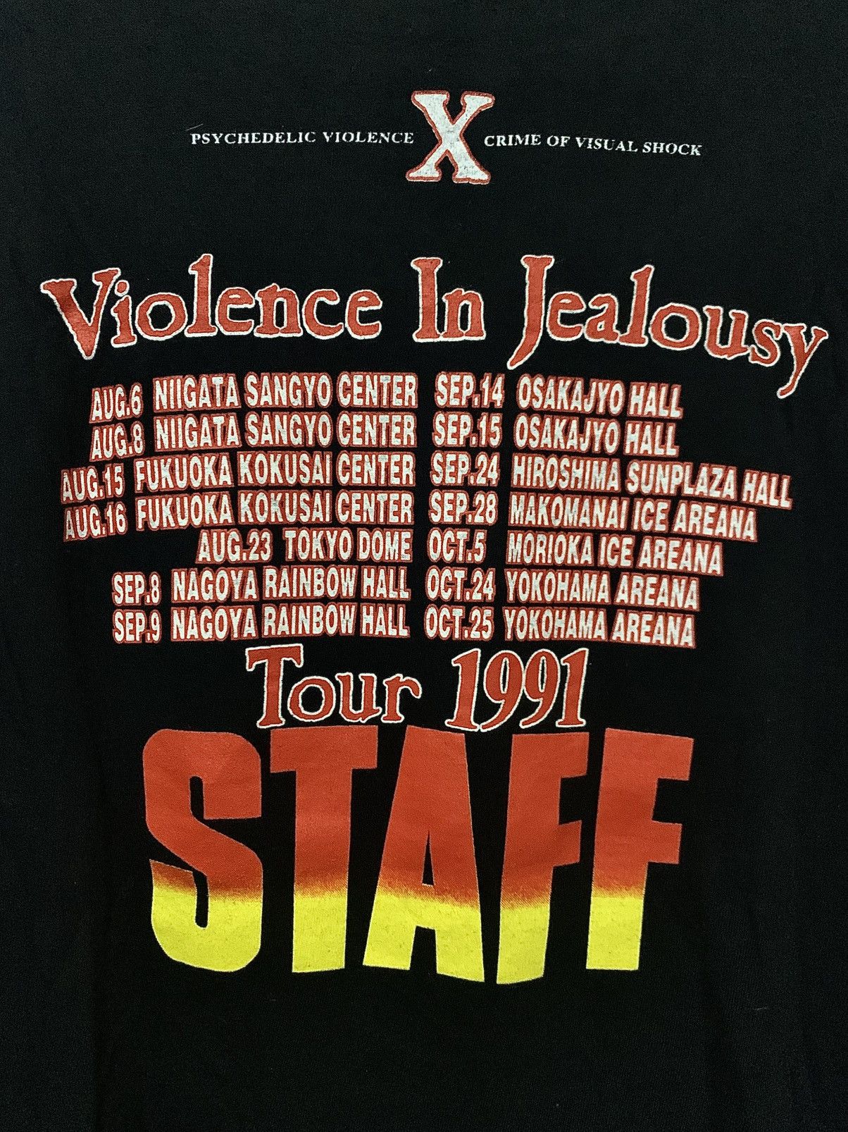 Band Tees X Japan Vintage Staff Tee 1991 Violence In Jealousy Tour Size US L / EU 52-54 / 3 - 5 Thumbnail
