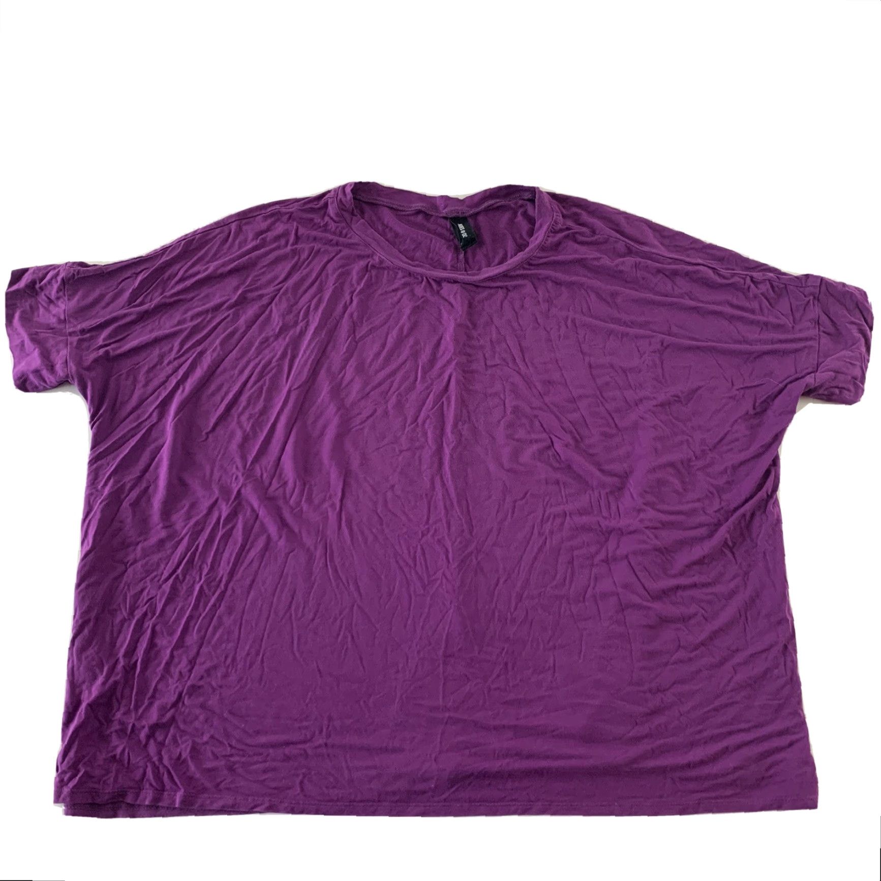 Vintage Agnes & Dora Short Sleeve Tunic Top Women's L Solid Purple Blouse Shirt Womens Tunic Purple Size L / US 10 / IT 46 - 2 Thumbnail