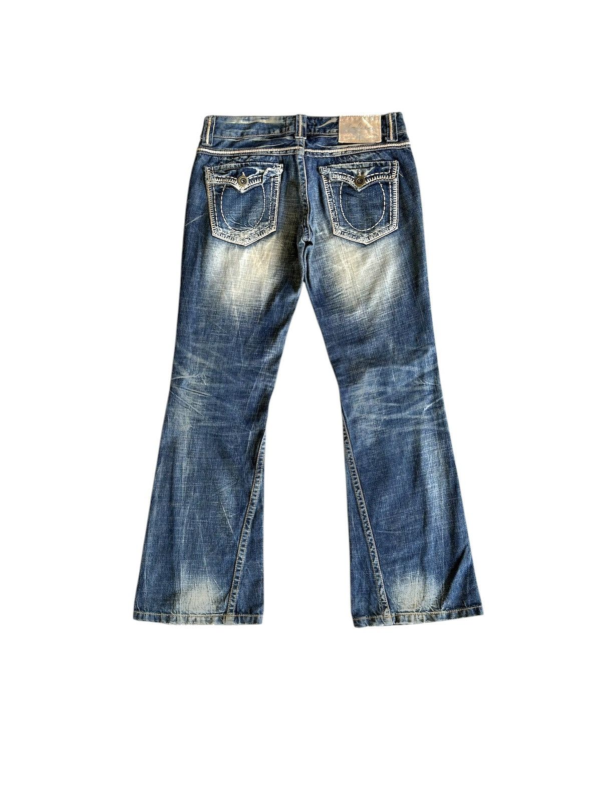 Other Korean Lolita Flared Jeans Streetwear Distressed Denim Size US 33 - 9 Thumbnail