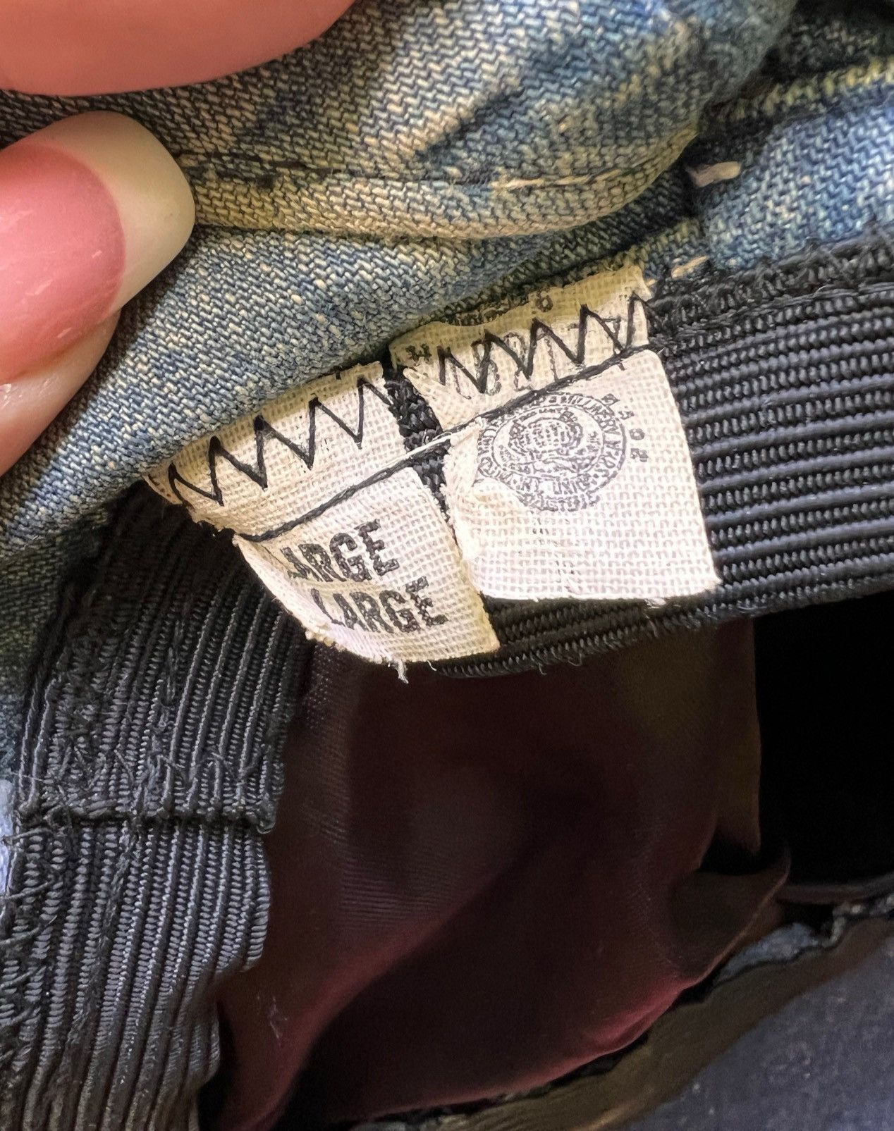 Vintage Iconic and RARE true Vintage 1970s denim patchwork hat Size 26 - 2 Thumbnail