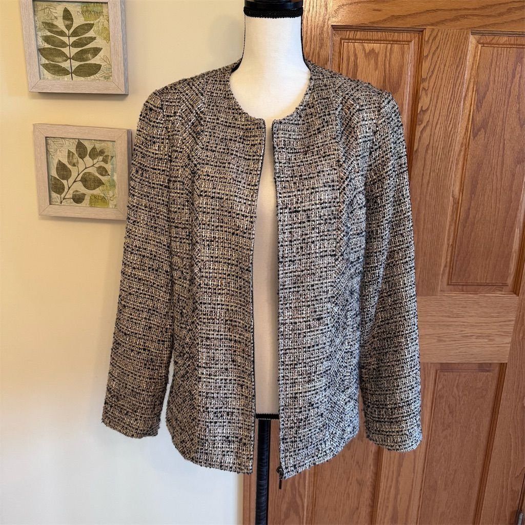 Coldwater Creek Coldwater Creek Women's Tweed Jacket Size 14 Multicolor Ope Size XL / US 12-14 / IT 48-50 - 1 Thumbnail