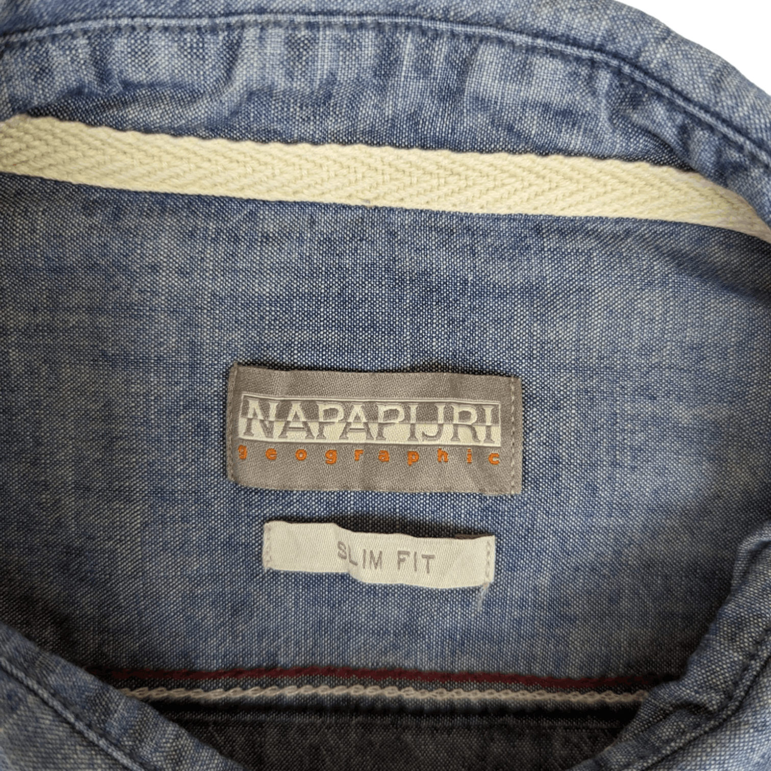 Napapijri NAPAPIJRI Denim Style Button Up Shirt Slim Fit Size US XL / EU 56 / 4 - 9 Thumbnail