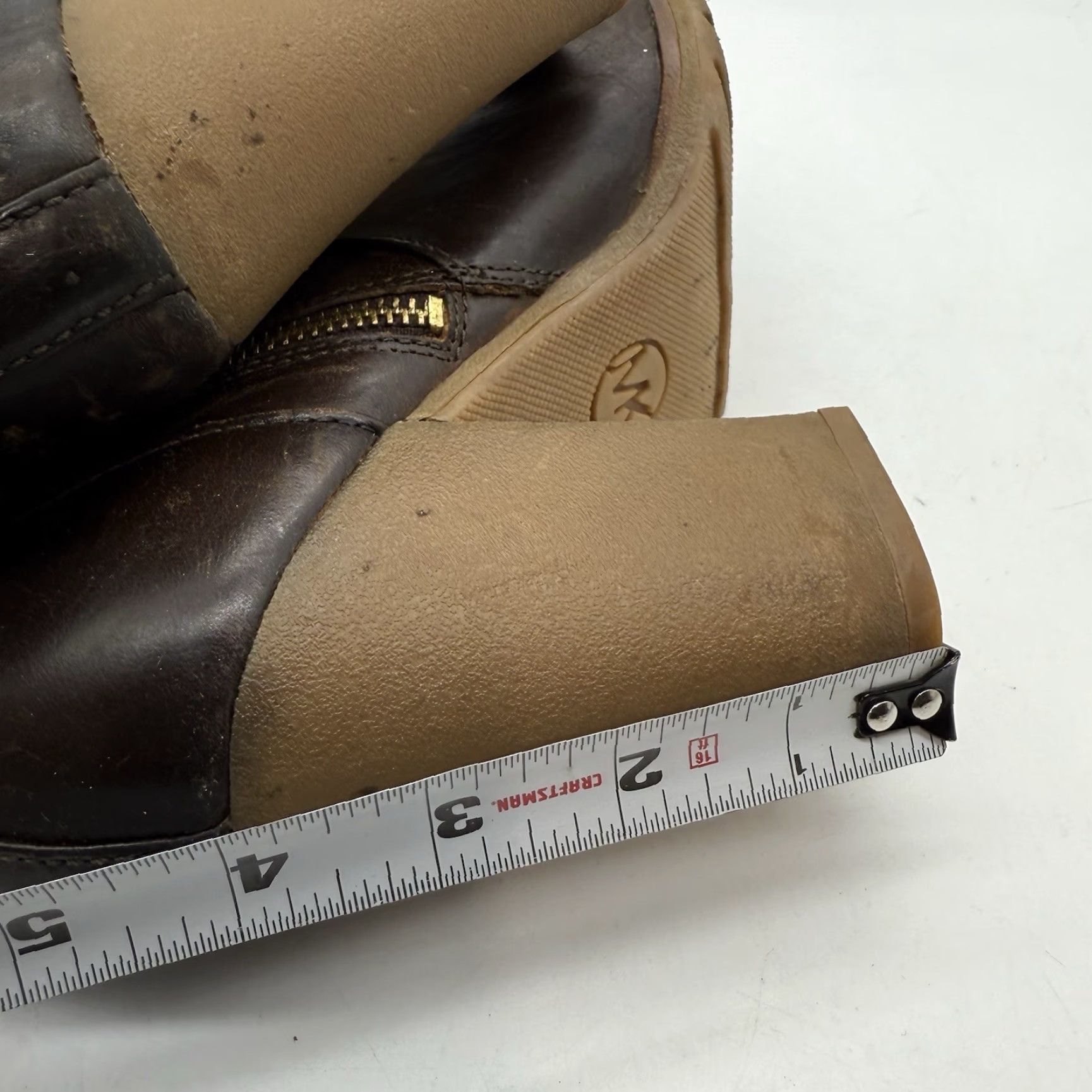 Michael Kors Michael Kors Leather High Heel Women 8.5 M Brown Booties Buckle Sherpa Zip Side Boots Womens 8.5 Brown Leather Heels Size US 9 / IT 39 - 3 Thumbnail