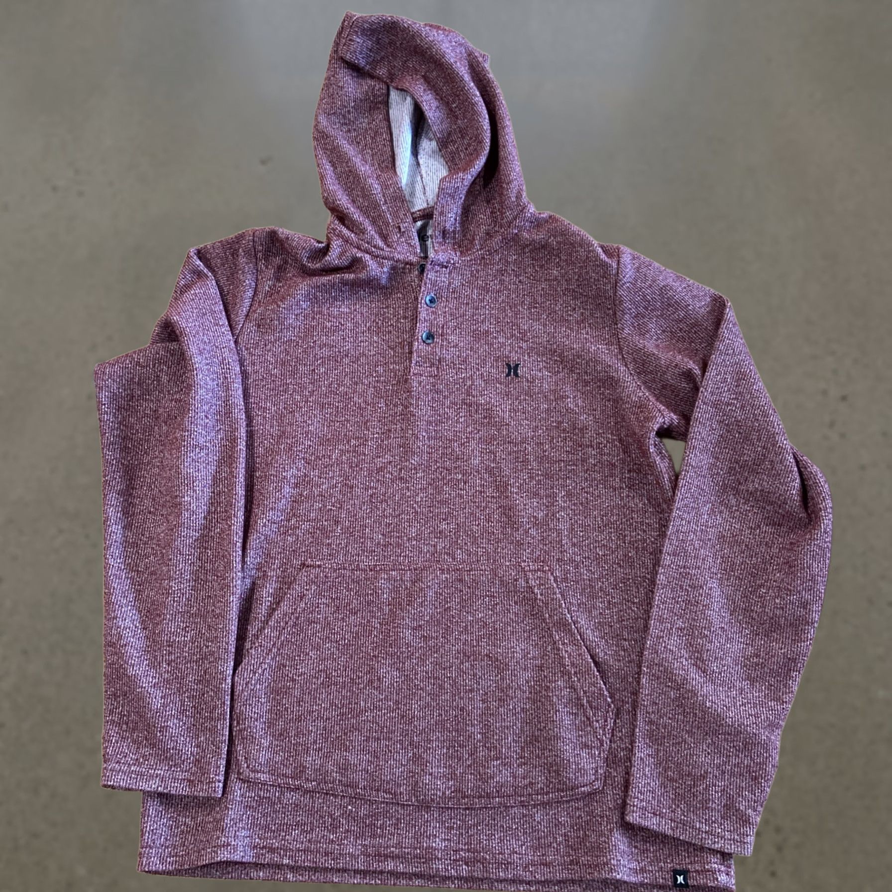 Hurley Hurley Mens M Hoodie Sweatshirt Hooded Henley Midweight Maroon Size US M / EU 48-50 / 2 - 1 Thumbnail
