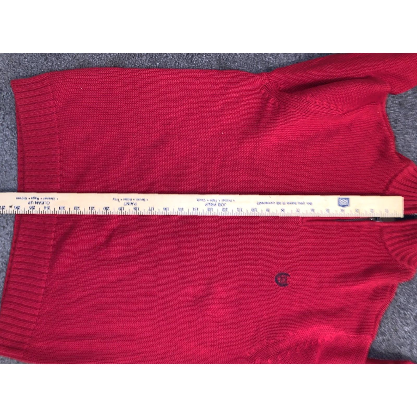 Chaps Chaps Sweater Mens M Red 1/4 Zip Pullover 100% Cotton Heavy Size US M / EU 48-50 / 2 - 5 Thumbnail