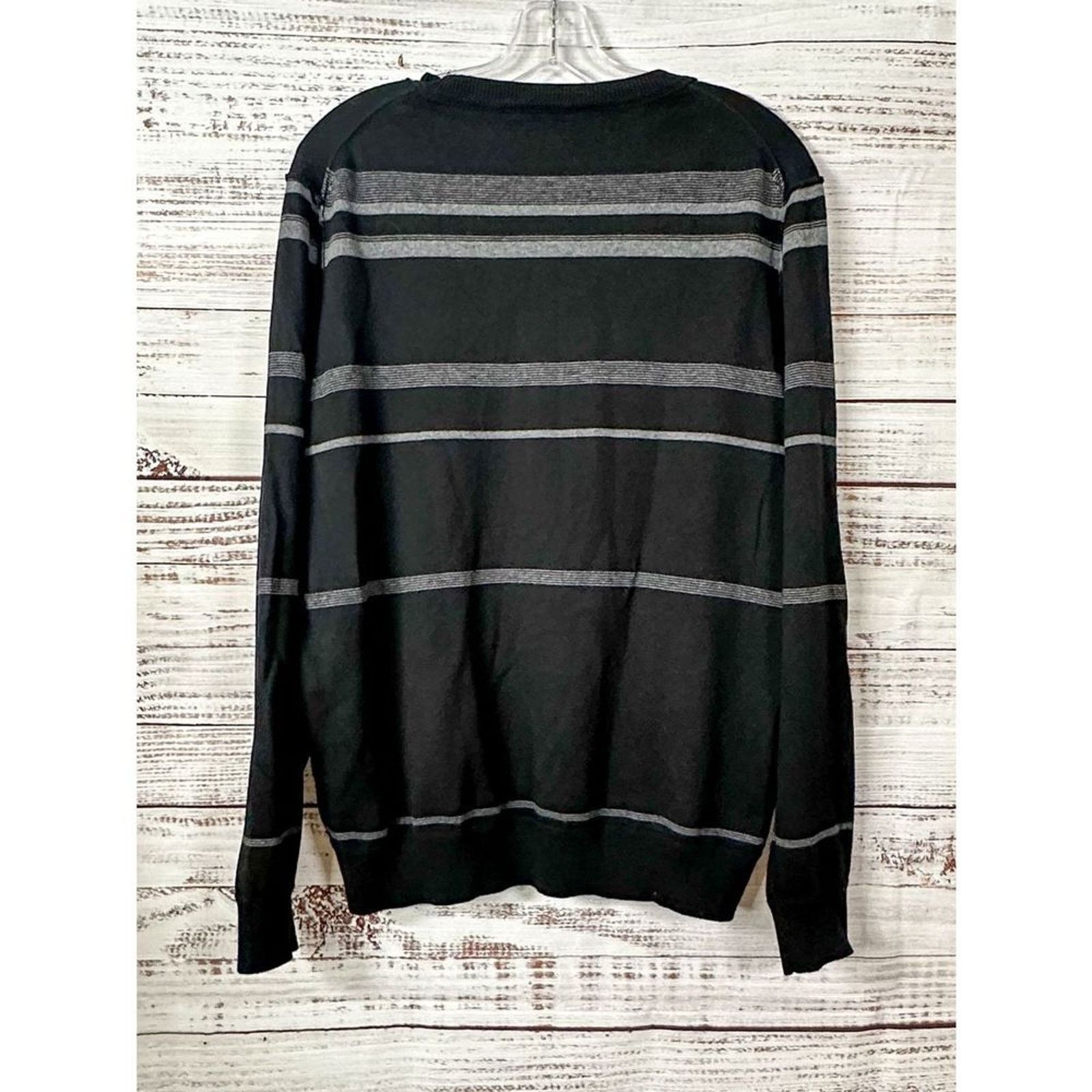 DKNY DKNY Editor Men's Striped Long Sleeve Sweater Black White XL Size US XL / EU 56 / 4 - 8 Thumbnail