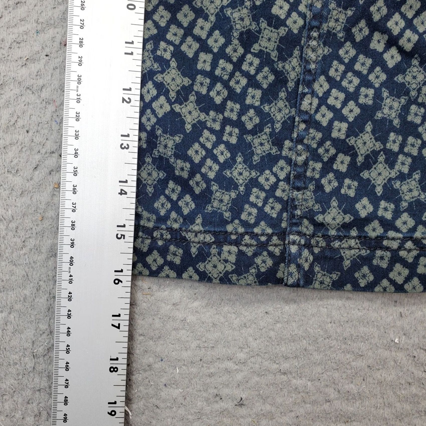 Free People Free People A-Line Skirt Womens Size 6 Multicolor Geometric Print Denim Back Zip Size 28" / US 6 / IT 42 - 3 Thumbnail