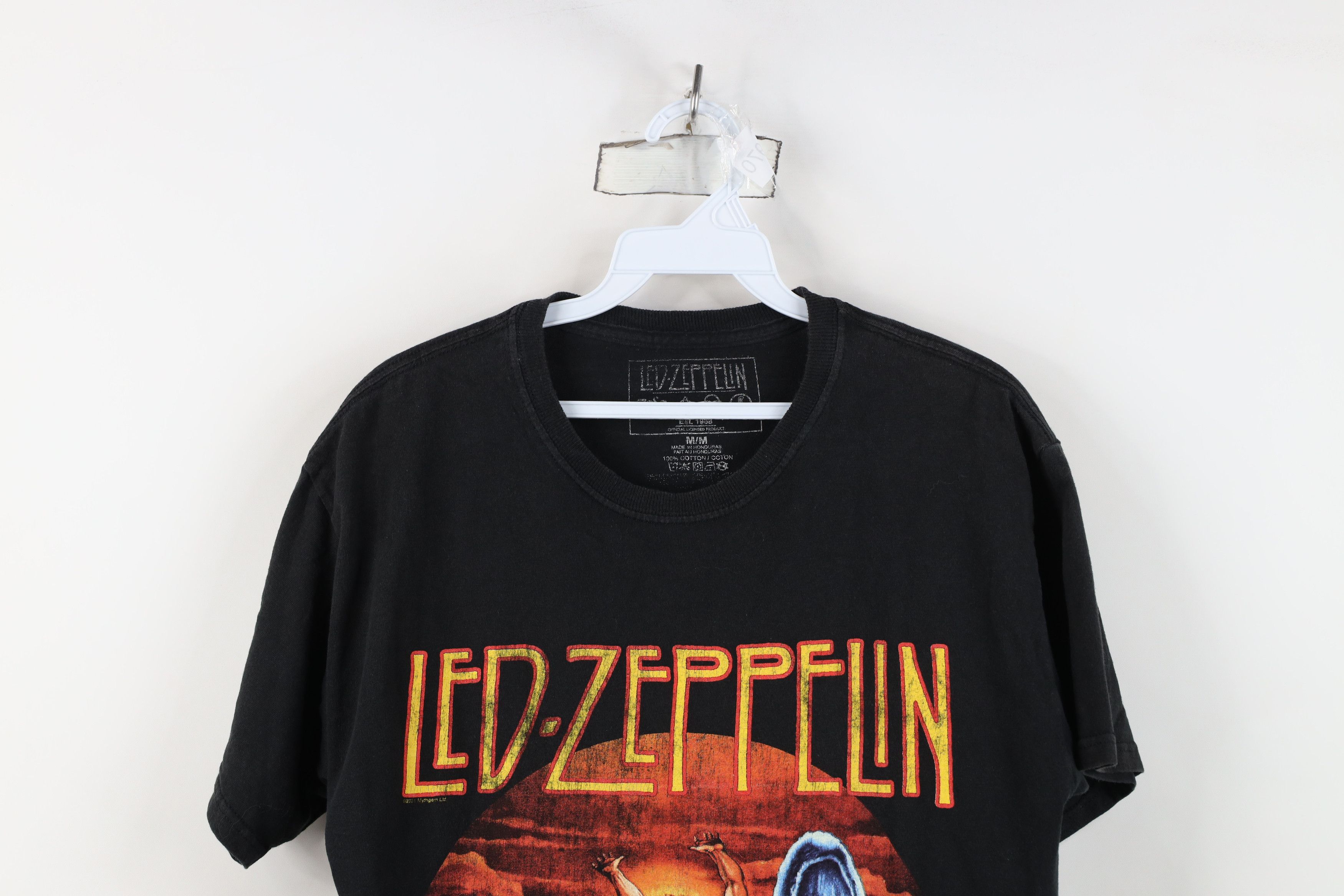 Vintage Retro 1975 US Tour Led Zeppelin Band T-Shirt Black ZOSO Size US M / EU 48-50 / 2 - 2 Thumbnail