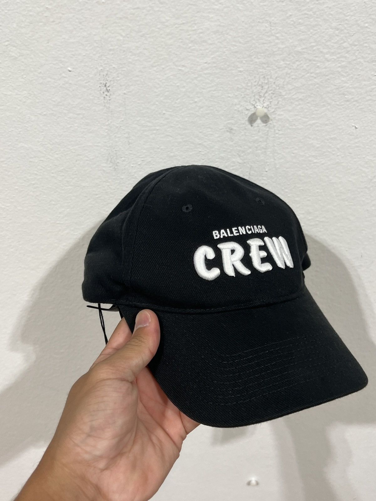 Balenciaga Balenciaga Crew Embroidered Black Cap Size ONE SIZE - 3 Thumbnail