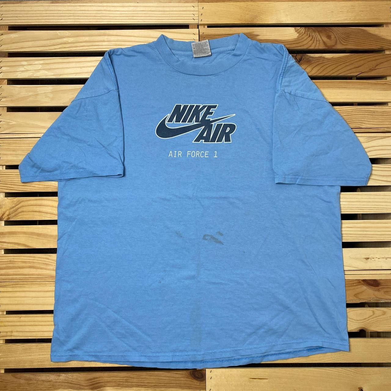 Nike Vintage Nike Air Force 1 Blue Tee Size 2XL Size US XXL / EU 58 / 5 - 1 Thumbnail