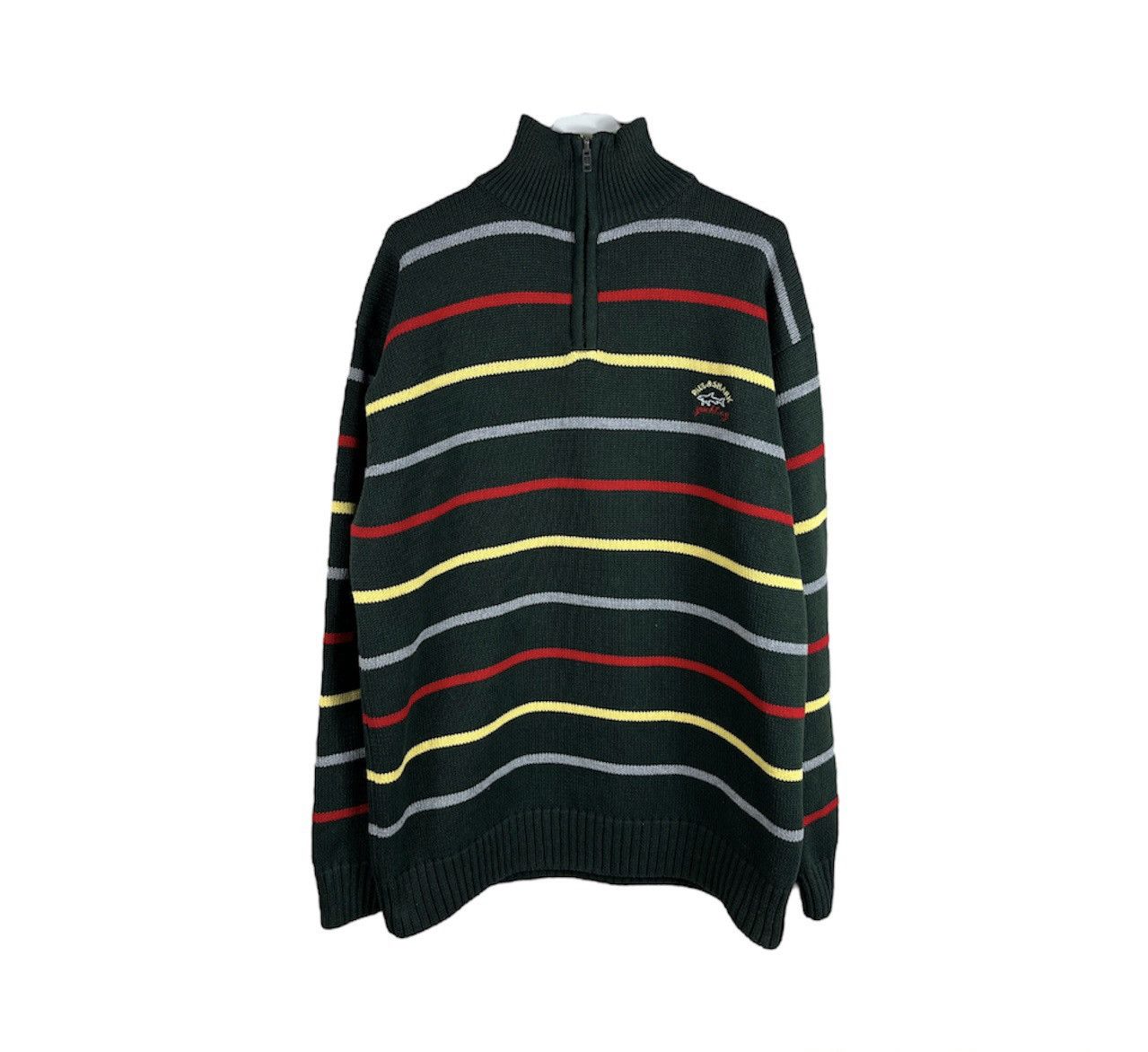Paul & Shark × Vintage Paul & Shark vintage striped knit sweater half zip logo Size US L / EU 52-54 / 3 - 1 Thumbnail