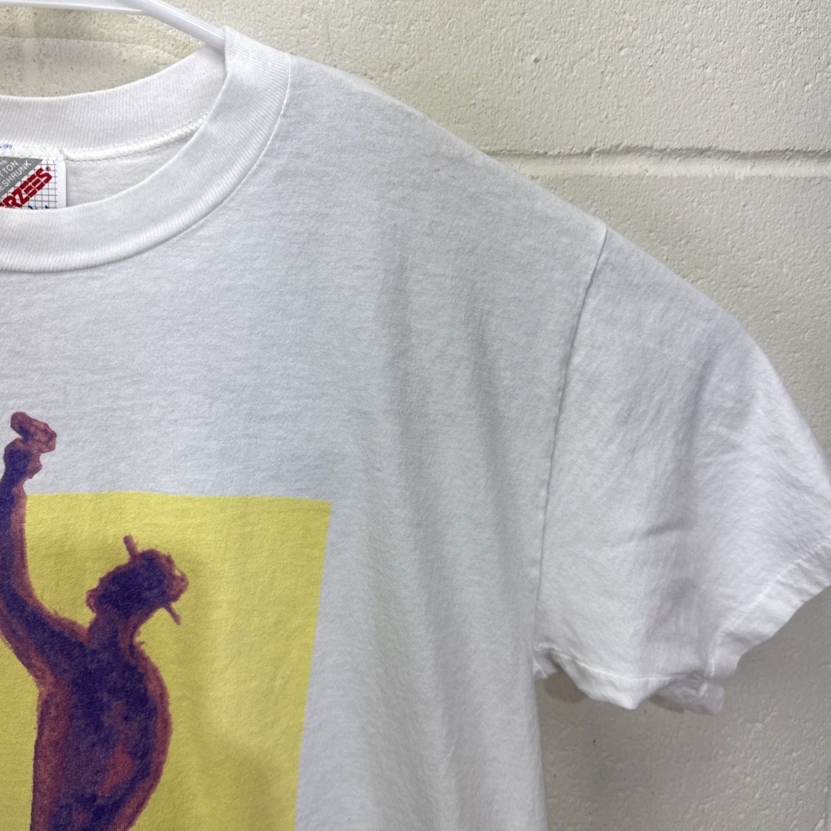Jerzees VINTAGE Genesis Tour Double Sided T Shirt Large Men 90s White Cotton Graphics Logo Crew Neck Short Sleeve Rock Concert We Can’t Dance Size US L / EU 52-54 / 3 - 6 Thumbnail