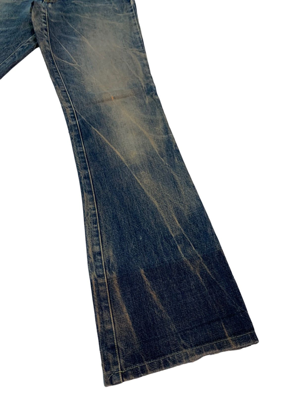 Japanese Brand 🔥Flare Dirty Distressed Four Bars Denim Jeans Size US 30 / EU 46 - 6 Thumbnail