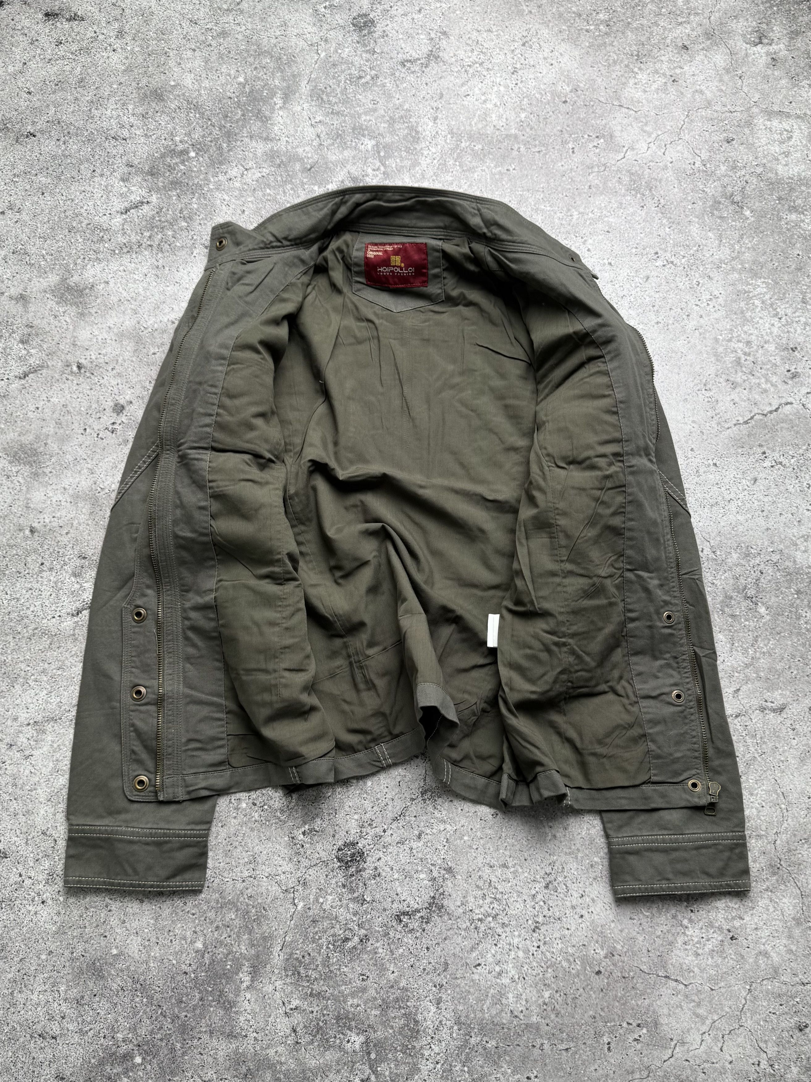 Vintage Vintage Khaki Utility Military Jacket Cotton Zip Button Coat Size S / US 4 / IT 40 - 3 Thumbnail