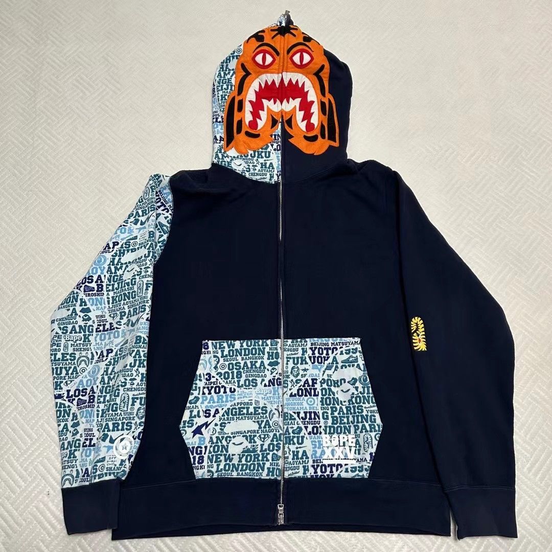 Bape BAPE XXV CITIES CAMO TIGER FULL ZIP HOODIE Size US XL / EU 56 / 4 - 1 Thumbnail