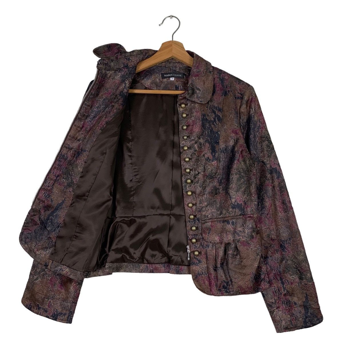 Japanese Brand MASQUERADE Fullprint Studded Zipper Jacket #0107-C6 Size S / US 4 / IT 40 - 10 Thumbnail