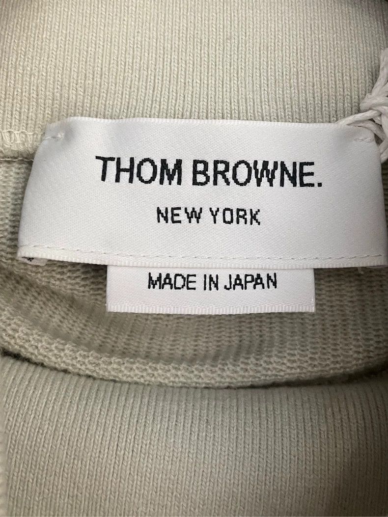 Thom Browne Thom Browne Light beige half high collar knit sweater Size US XL / EU 56 / 4 - 5 Thumbnail