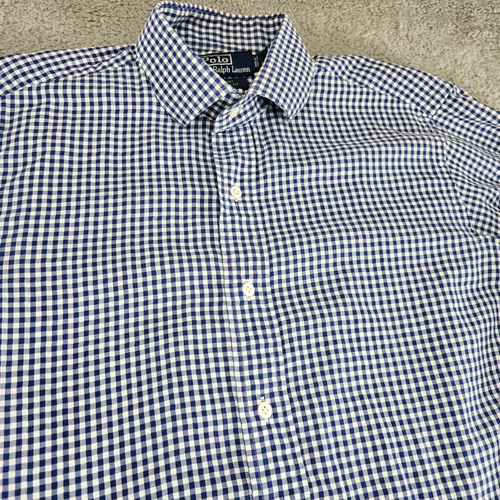 Ralph Lauren Ralph Lauren Shirt Mens Large 16 Blue Regent Knit Long Sleeve Button Up Pony Size US L / EU 52-54 / 3 - 3 Thumbnail