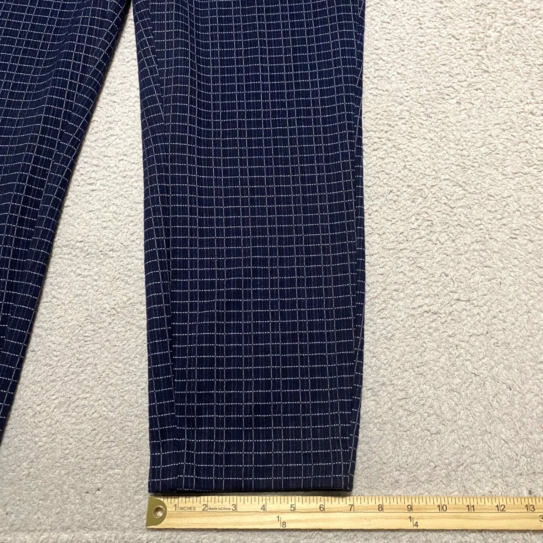 Vintage Liverpool Womens Dress Pants sz 14 Blue Plaid Check Ankle Pull On High Rise Size 25" / US 0 / IT 36 - 3 Thumbnail