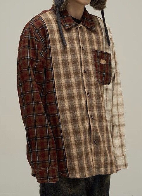 Japanese Brand × Vintage Retro fashion patchwork plaid button up shirt Size US XXL / EU 58 / 5 - 2 Thumbnail
