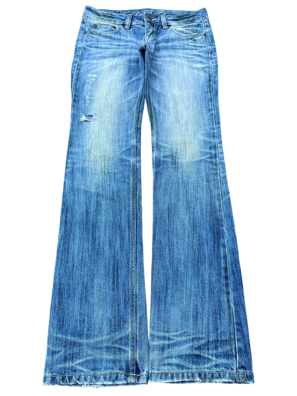 Japanese Brand Vintage Japanese Brand Blue Washed Distressed Straight Jeans Size US 31 - 1 Thumbnail
