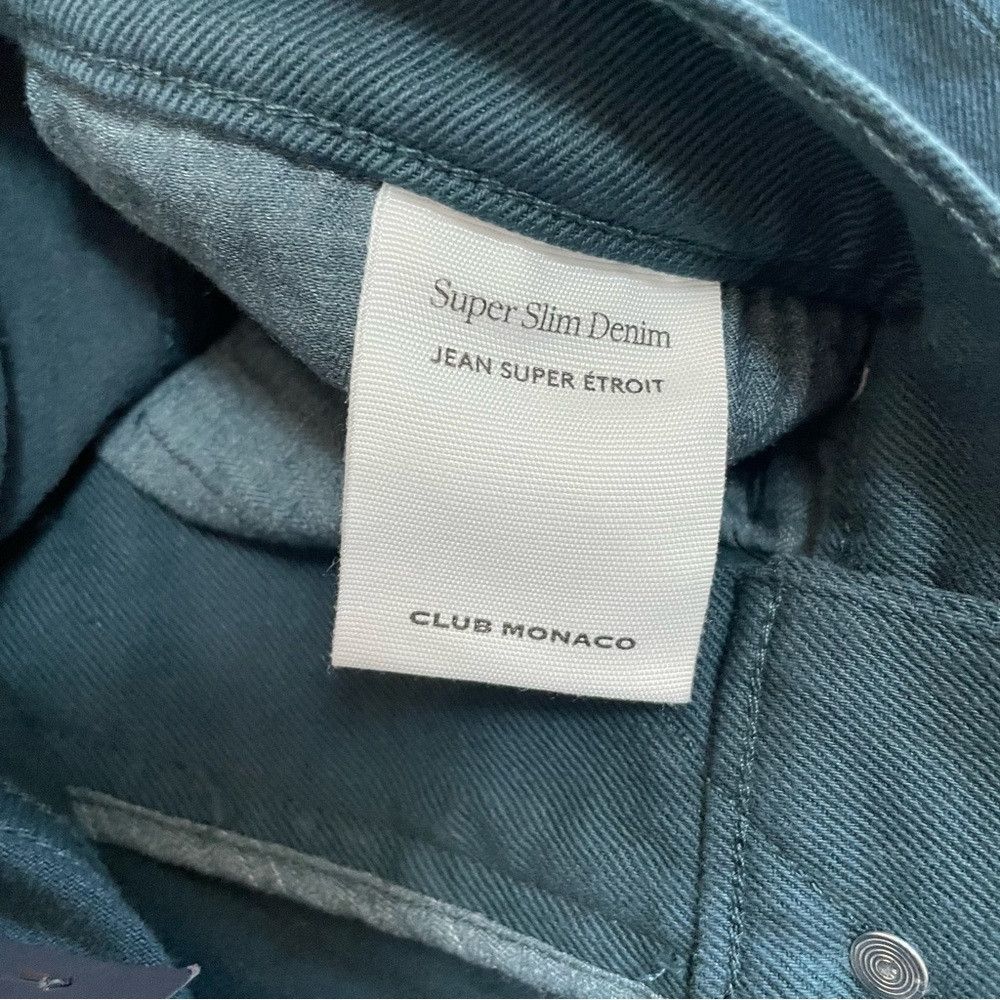 Club Monaco New $129 Club Monaco Super Slim Tea Dyed Green Jeans Size 3 Size US 32 / EU 48 - 8 Thumbnail