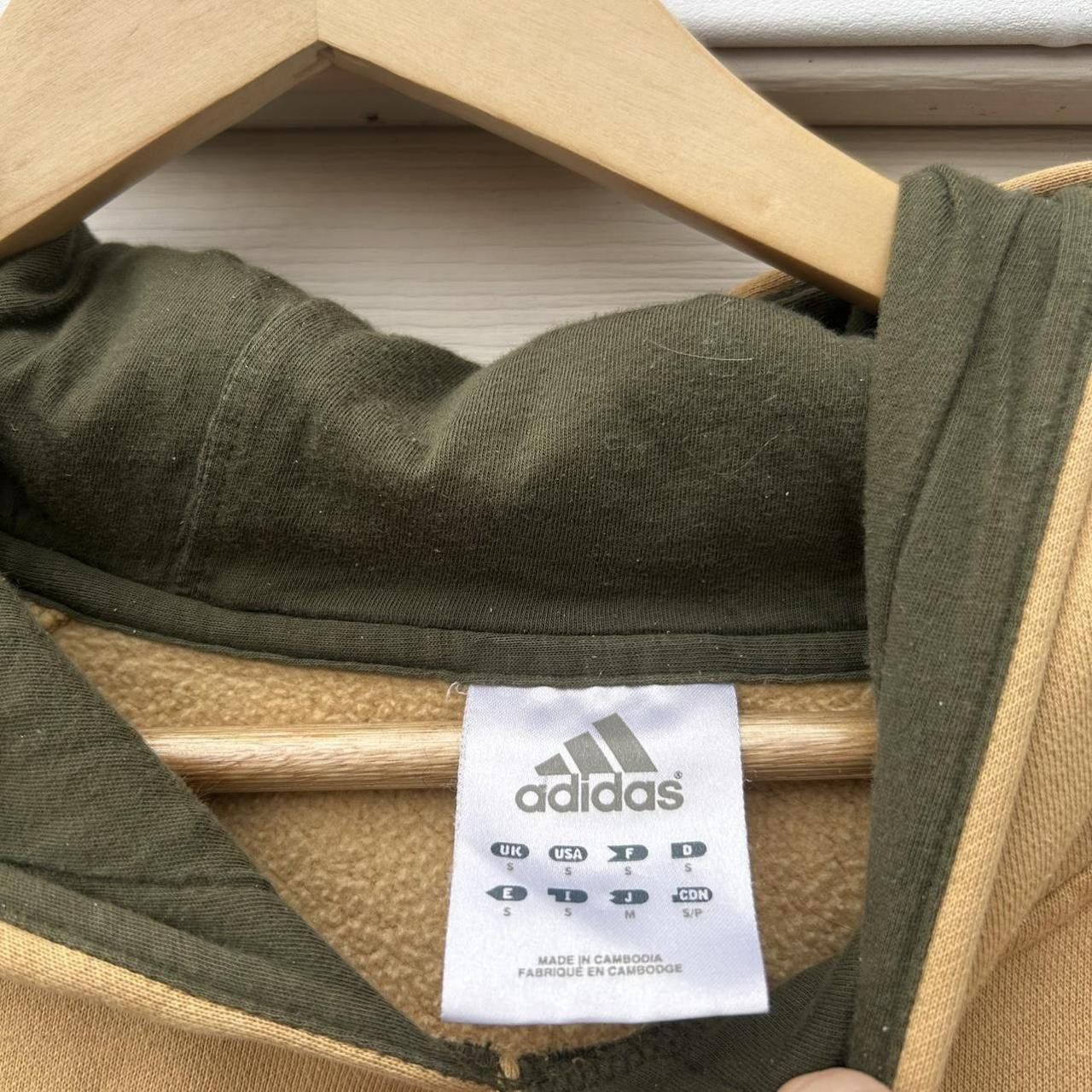 Adidas × Vintage 2005 Adidas spell out embroidered tan hoodie Size US S / EU 44-46 / 1 - 6 Thumbnail