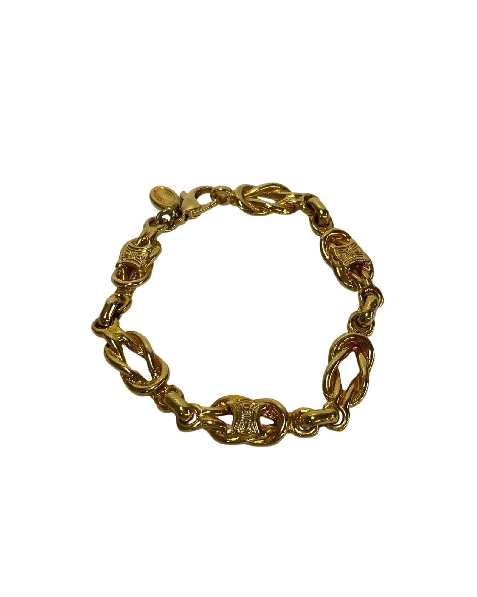 image of Celine Gold Triomphe Chain Bracelet - Ab Condition, Women's
