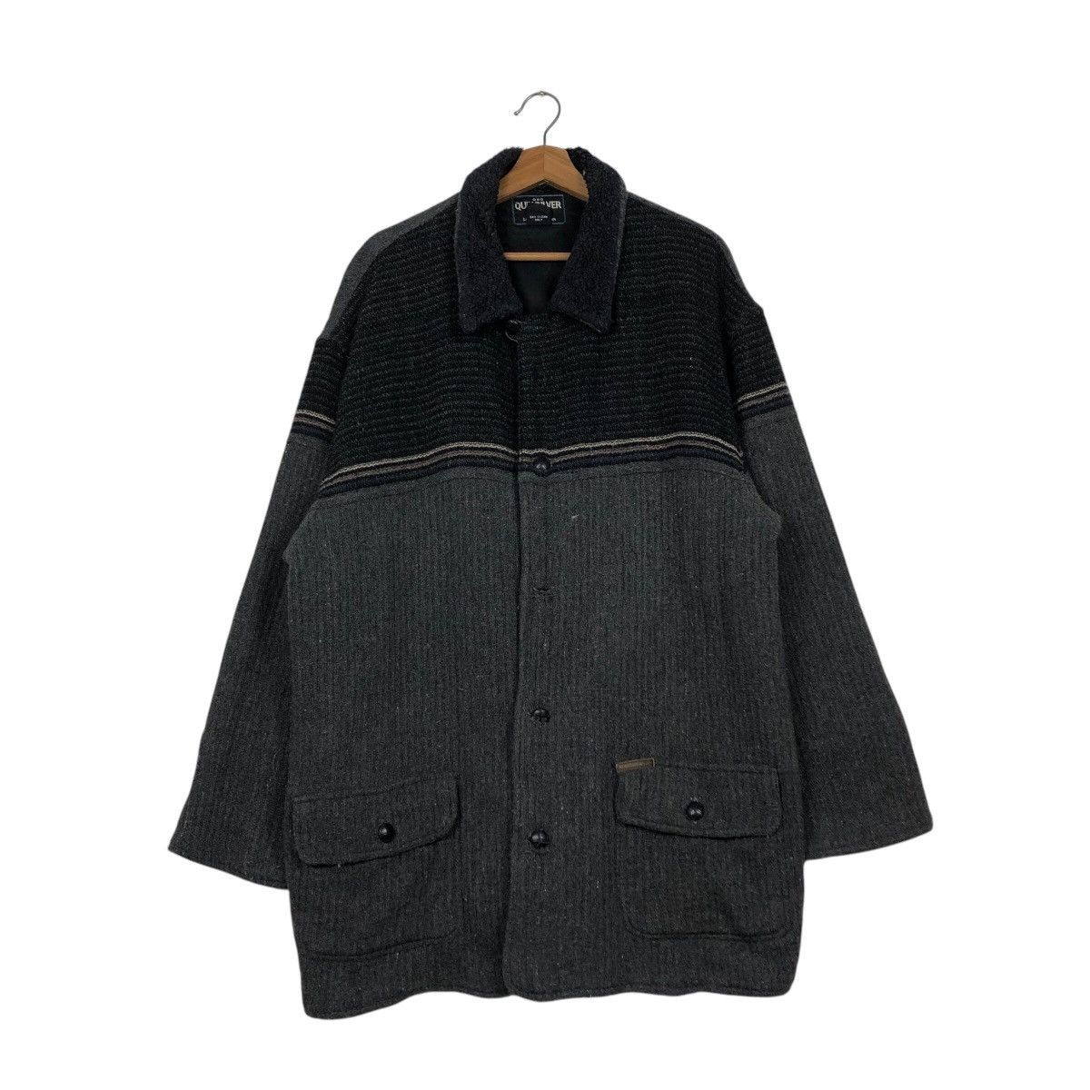 Japanese Brand × Quiksilver × Vintage 📌Vintage Wool Jacket Herringbone Quicksilver Button Size US L / EU 52-54 / 3 - 2 Thumbnail