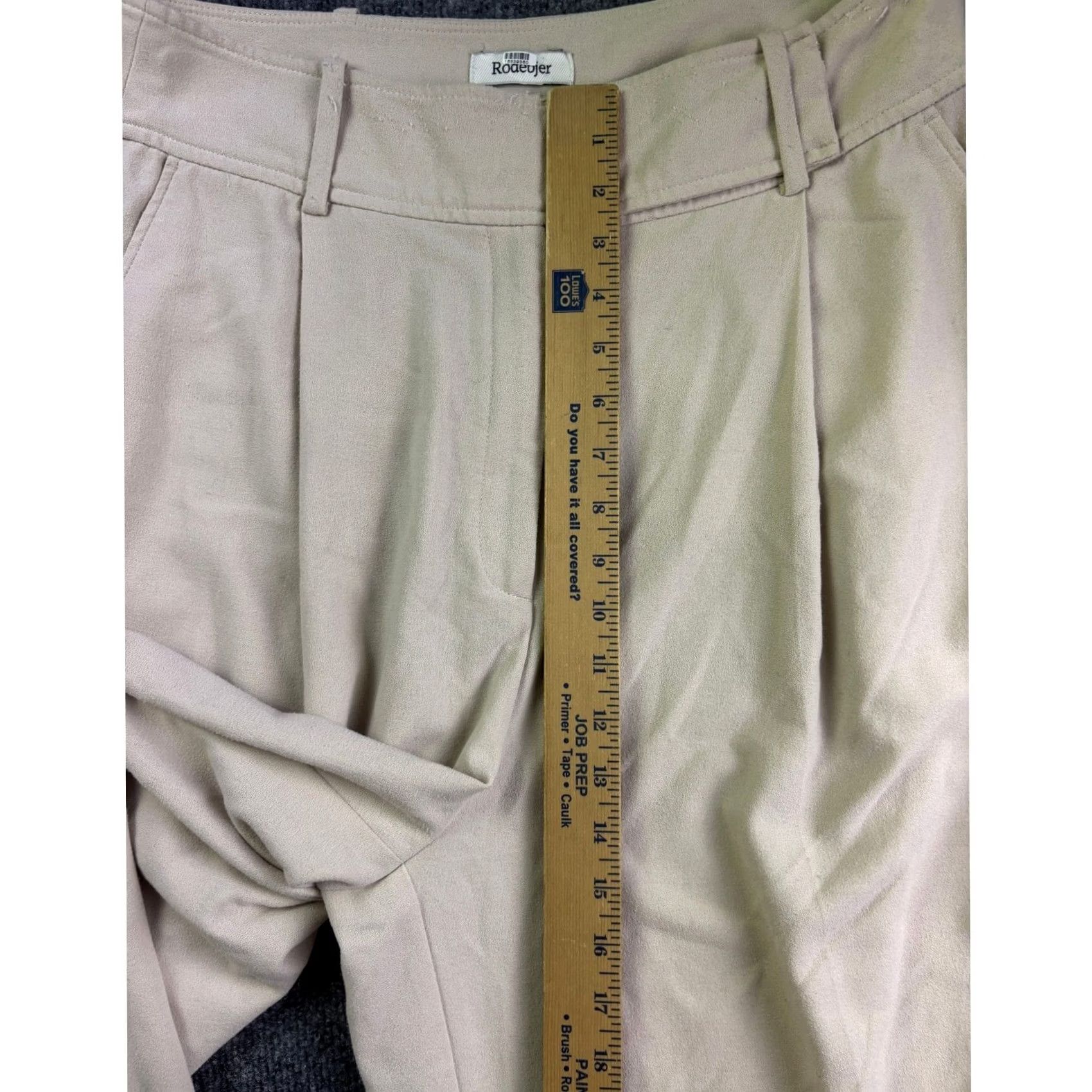 Rodebjer Rodebjer Obi Pants Women XL Beige Pleated Wide Leg Cropped Viscose Blend Size 40" / US 18 - 4 Thumbnail