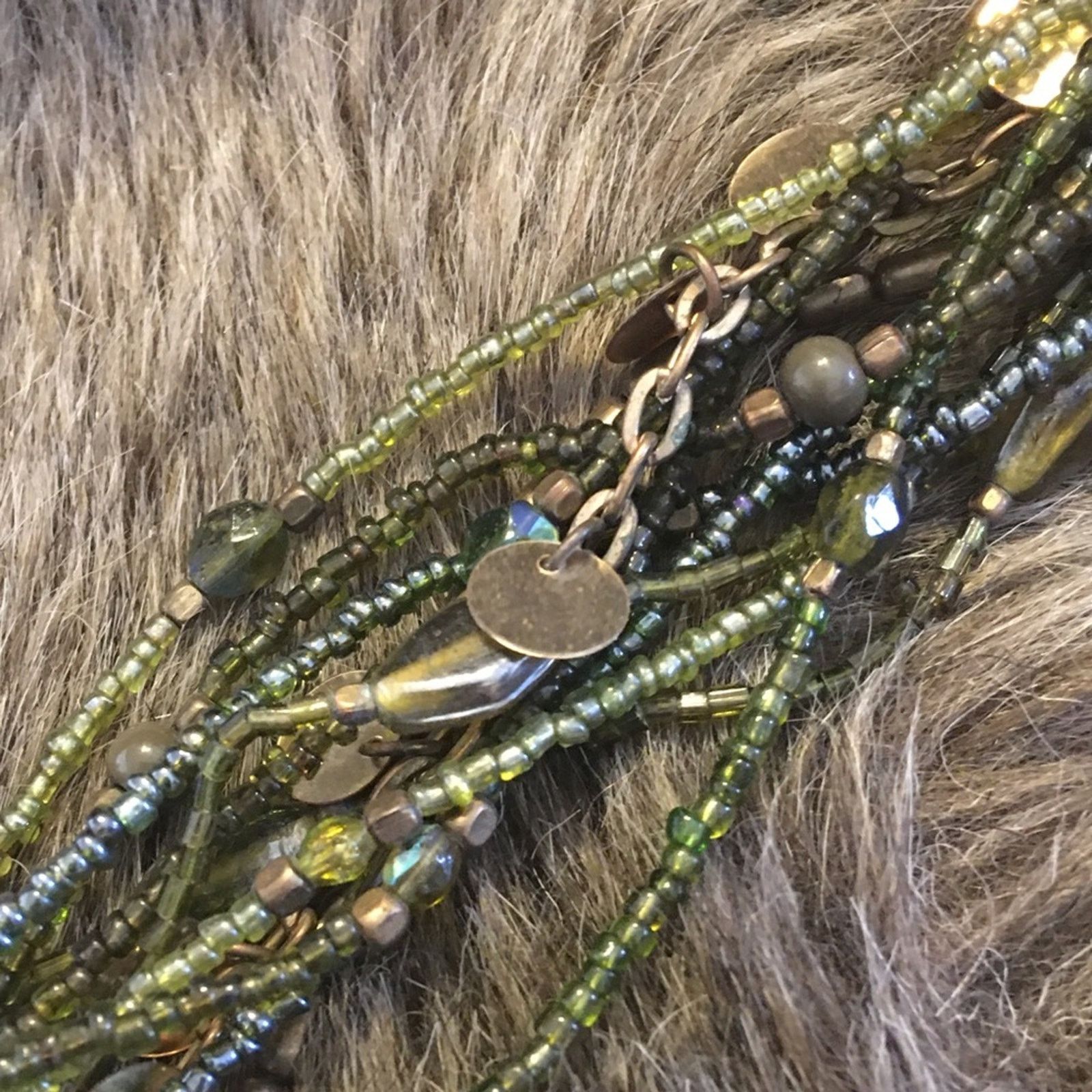 Vintage Vintage 90s forest tone glass & seed bead necklace Size ONE SIZE - 6 Thumbnail