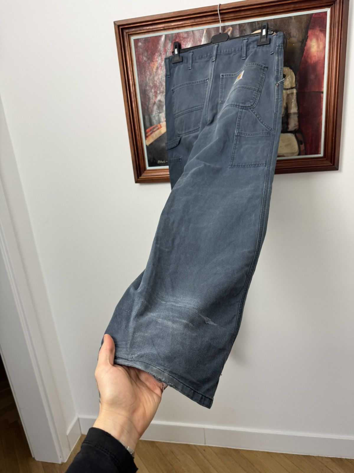 Carhartt Vintage 90s Carhartt Single Knee Washed Navy Rare Work Pant Size US 31 - 6 Thumbnail