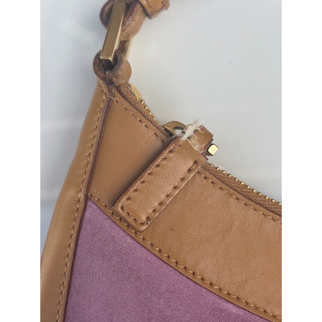 Gucci GUCCI Jackie Shoulderbag Half Moon Pink Suede Tan Leather Size ONE SIZE - 5 Thumbnail