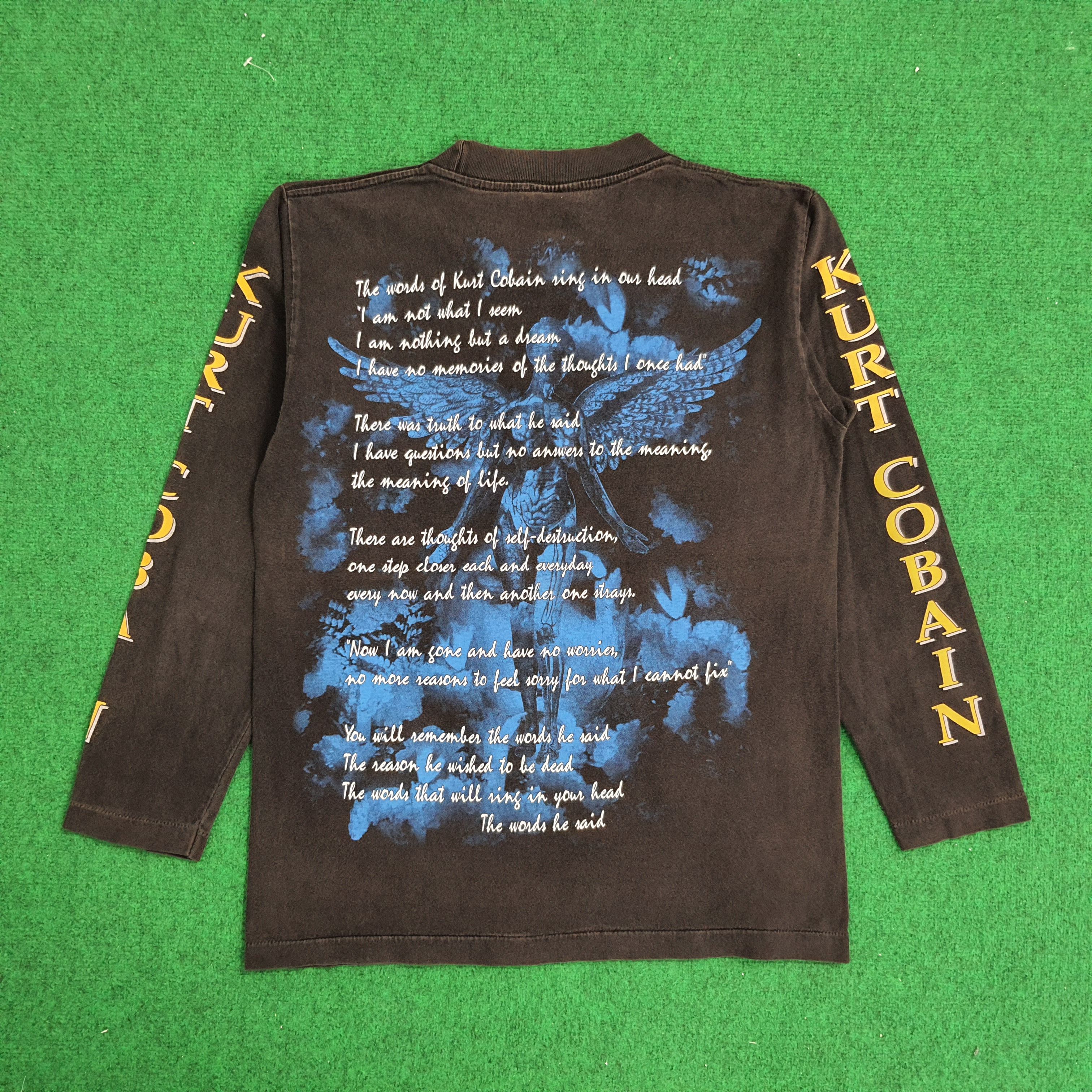 Band Tees × Vintage 90's Kurt Cobain Nirvana Long Sleeve T-shirt Size US M / EU 48-50 / 2 - 2 Thumbnail