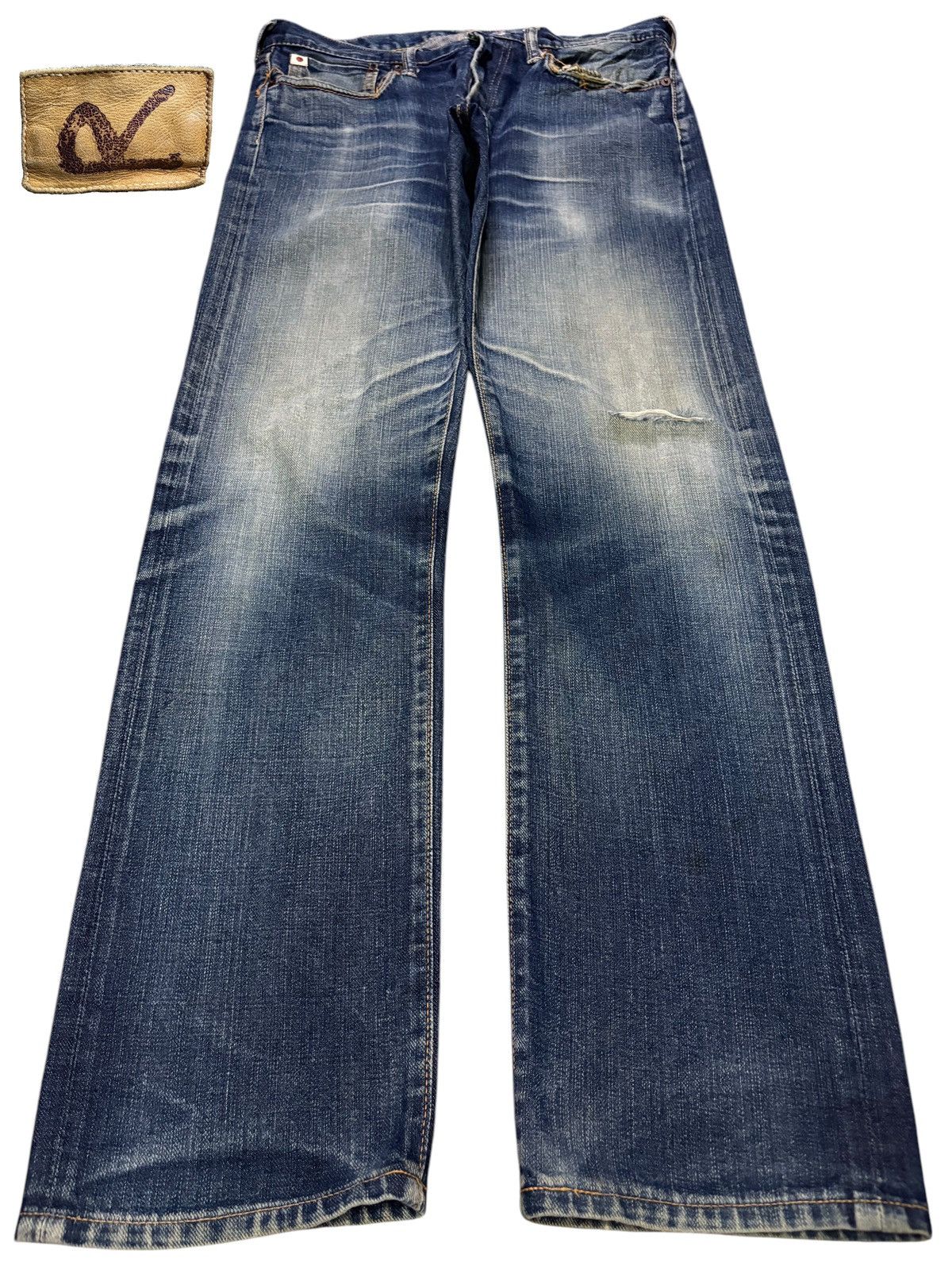 45rpm Vintage Japanese 45 rpm Mud Wash Distressed Jeans Size US 30 / EU 46 - 1 Thumbnail