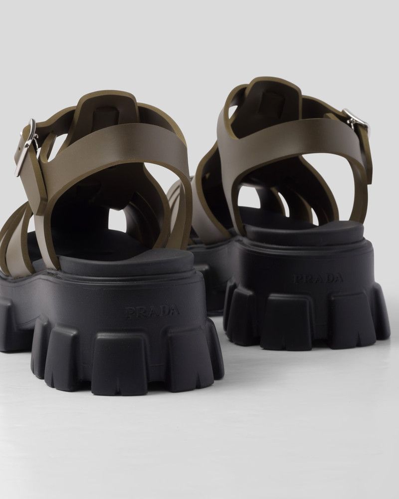 Prada o1mt1gz0526 Rubber Sandals in Khaki Size US 10 / EU 43 - 7 Thumbnail