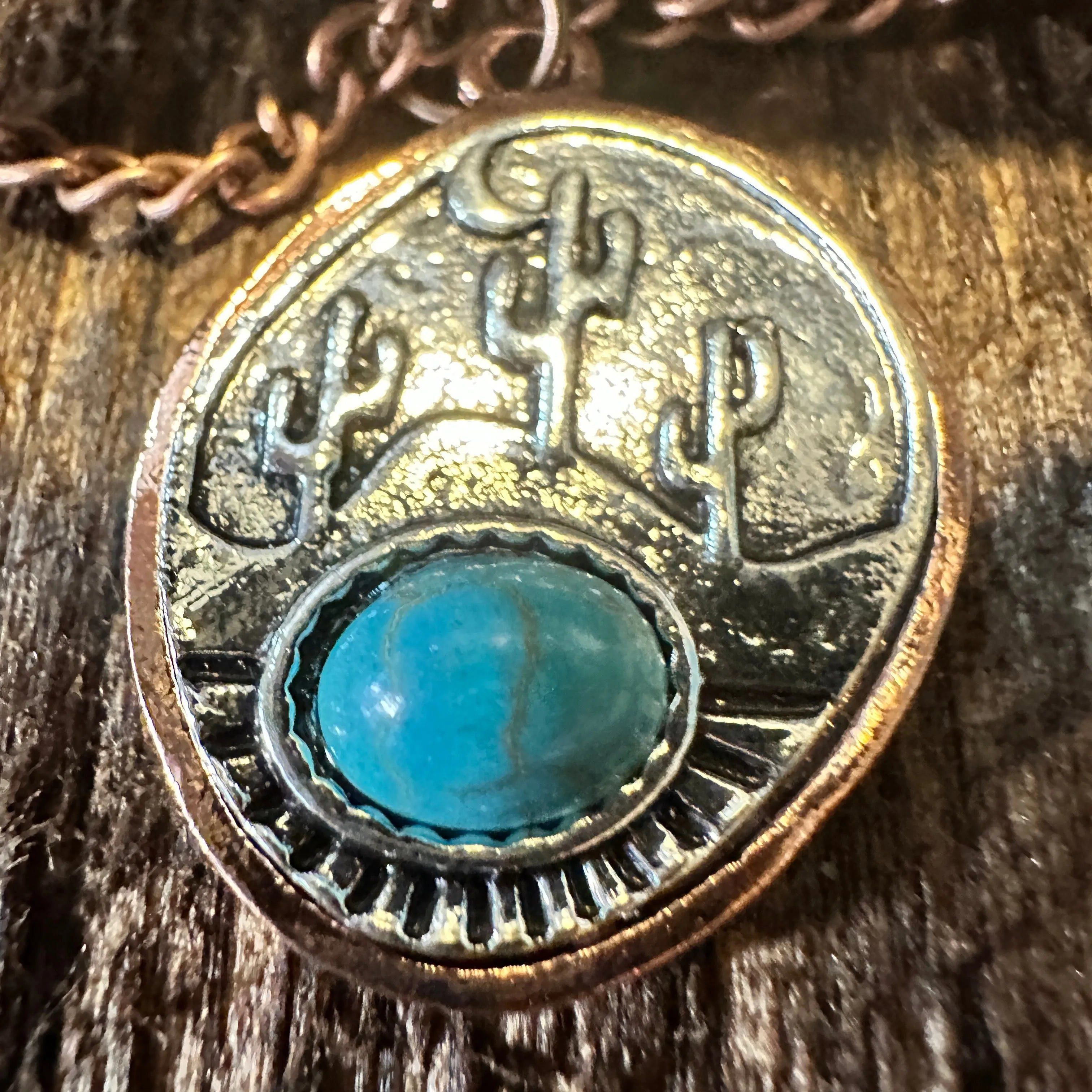 Other Boho SouthWestern Cowgirl Copper Turquoise Cactus Necklace/D Size ONE SIZE - 5 Thumbnail
