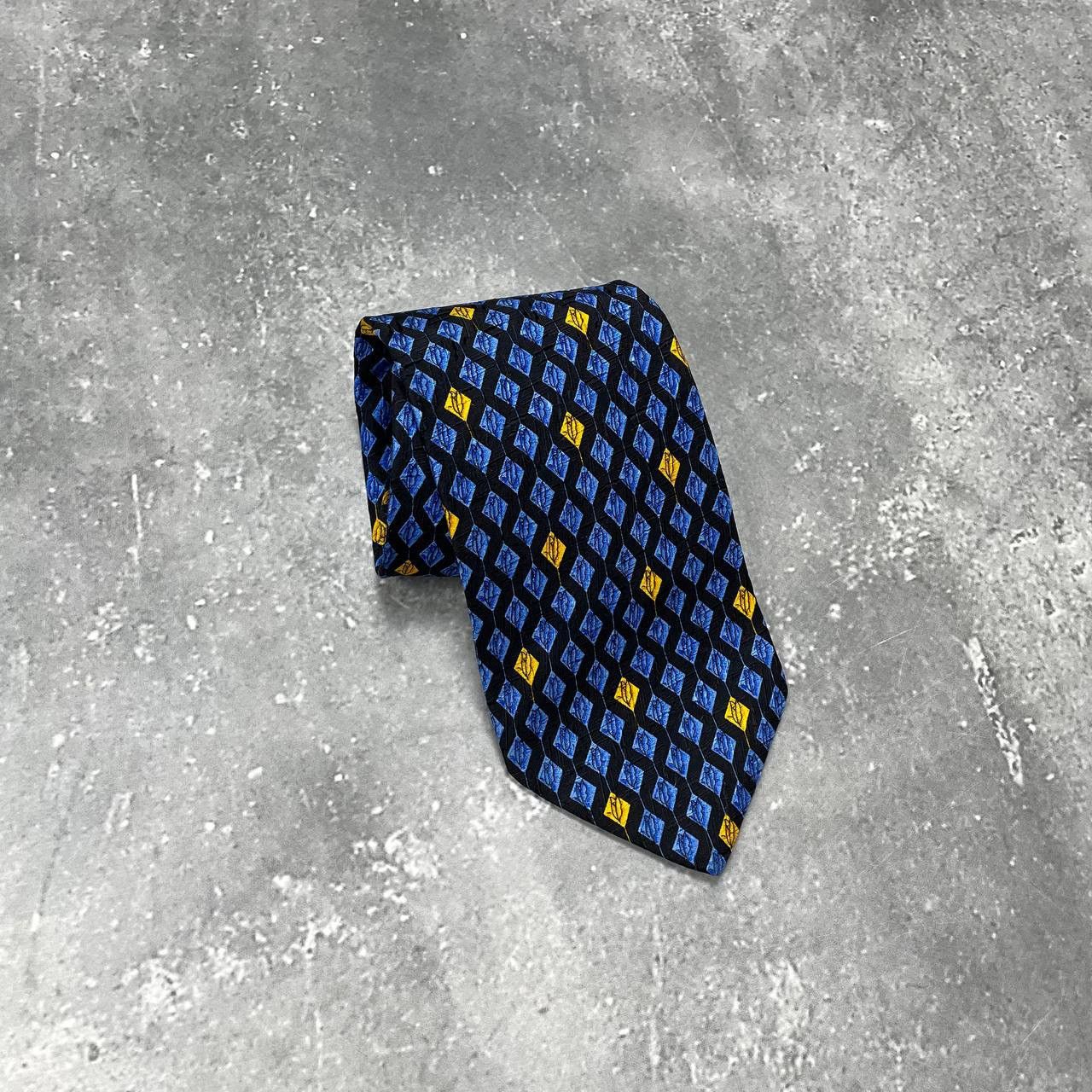 Valentino Vintage Valentino Cravatte Silk Tie Blue/ Yellow Size ONE SIZE - 1 Thumbnail