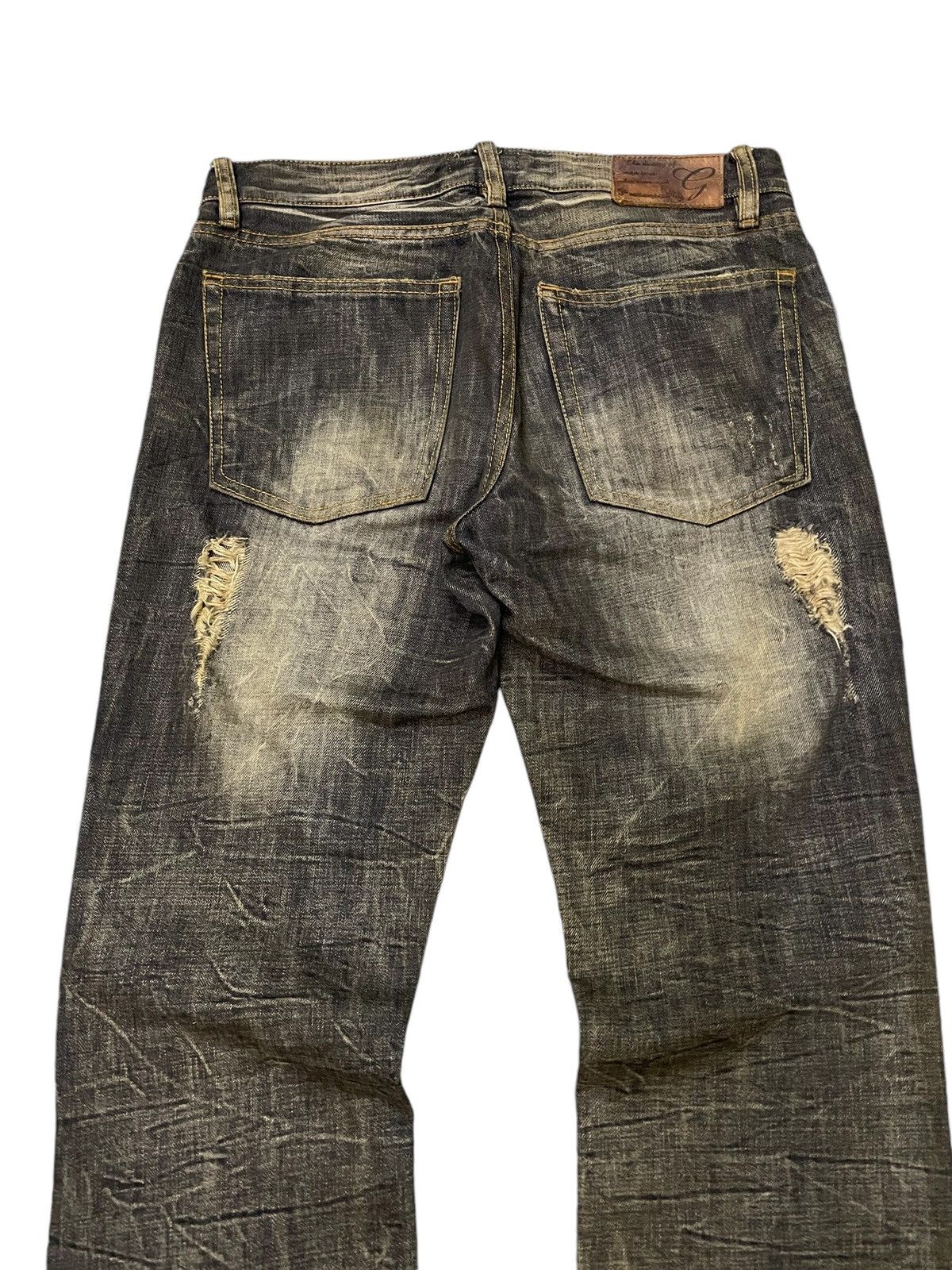 Japanese Brand G.O.A Pierced & Studded Honeycomb Claw Mark Mud Flare Jeans Size US 30 / EU 46 - 13 Thumbnail