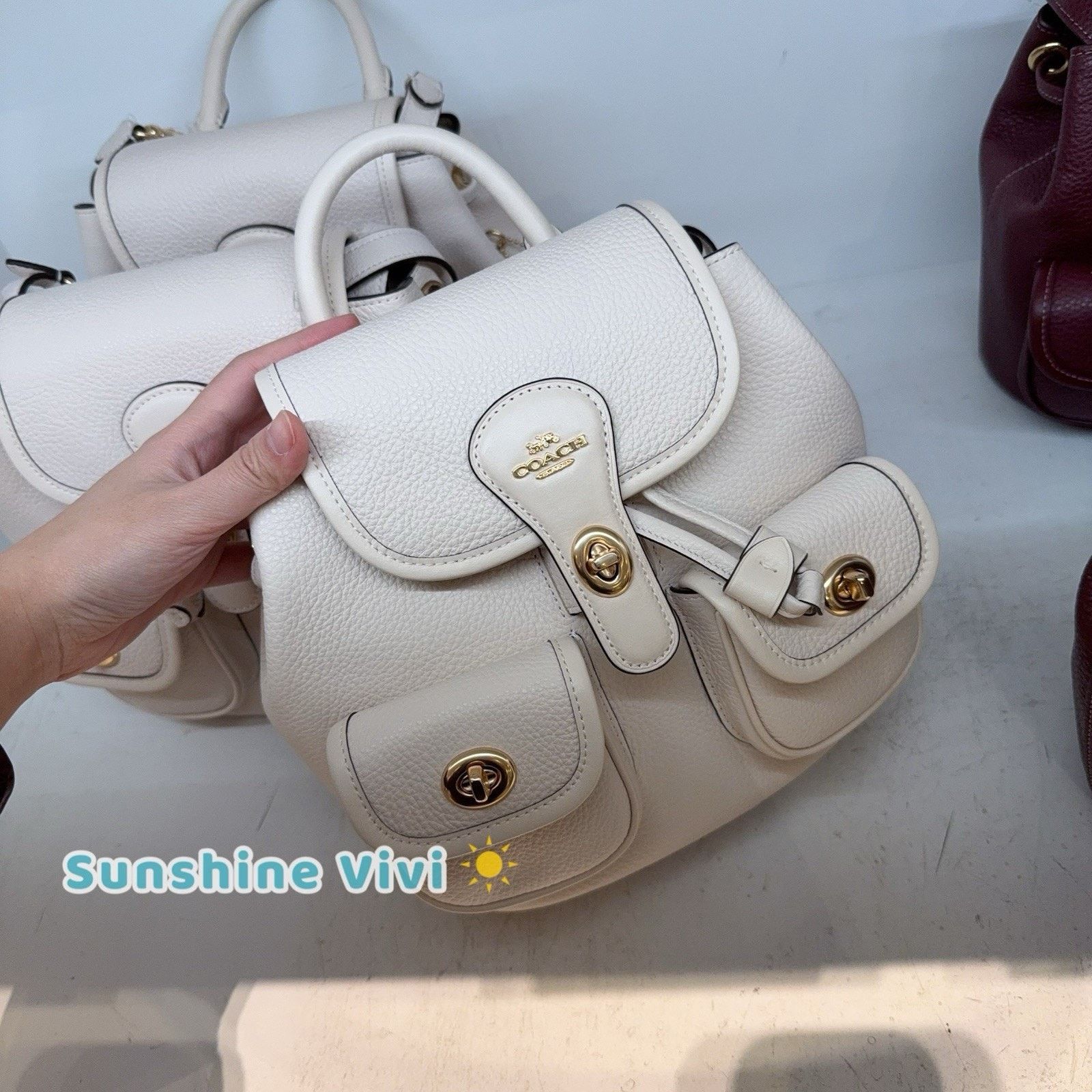 Coach NWT Coach Hadley Backpack CBH09 Refined leather Gold Chalk Size ONE SIZE - 1 Thumbnail